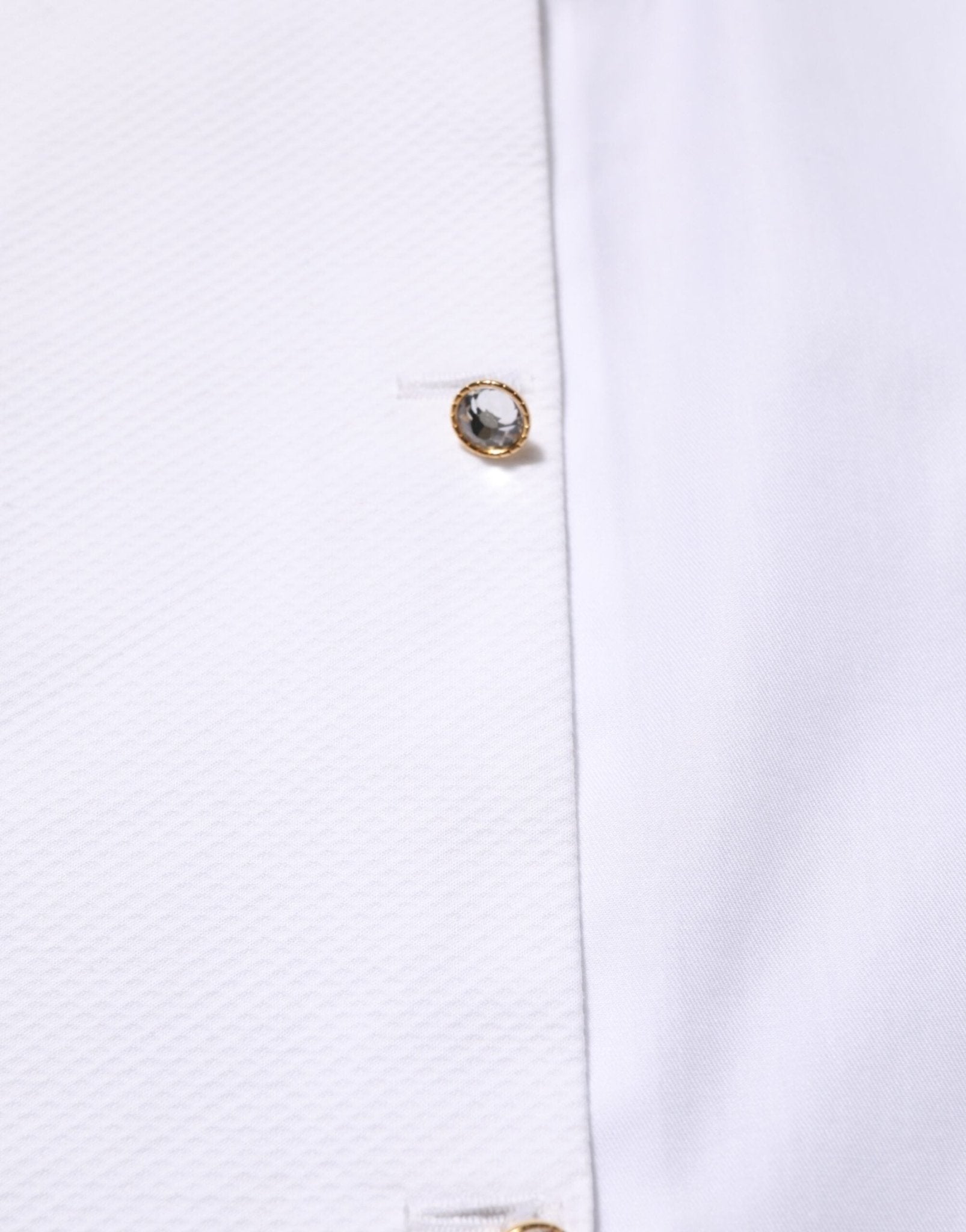 Dolce & Gabbana White Cotton Collared Bib GOLD Dress Shirt - RIMODA
