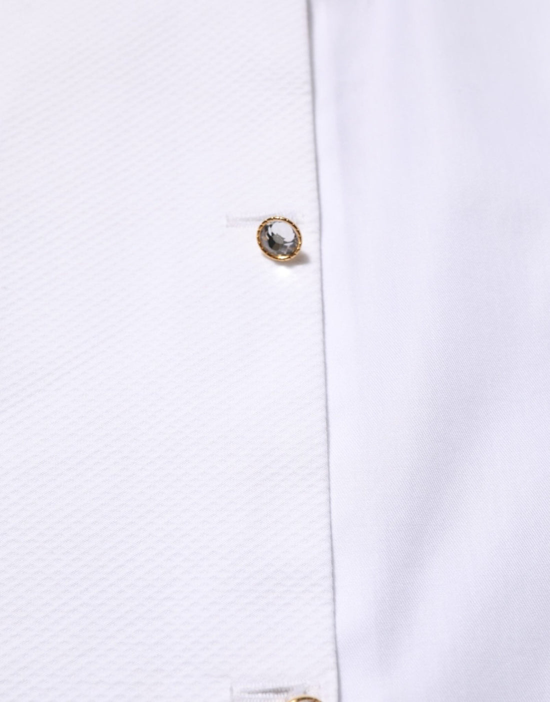 Dolce & Gabbana White Cotton Collared Bib GOLD Dress Shirt - RIMODA