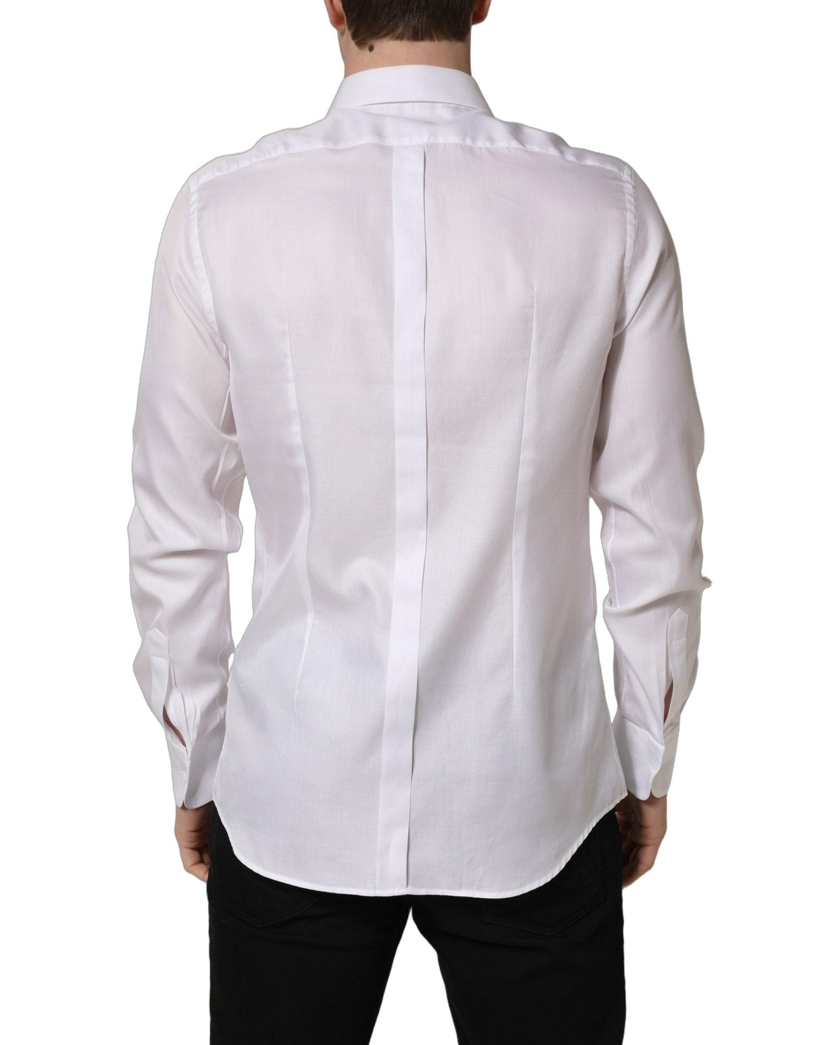 Dolce & Gabbana White Cotton Collared Dress Formal Men Shirt - RIMODA