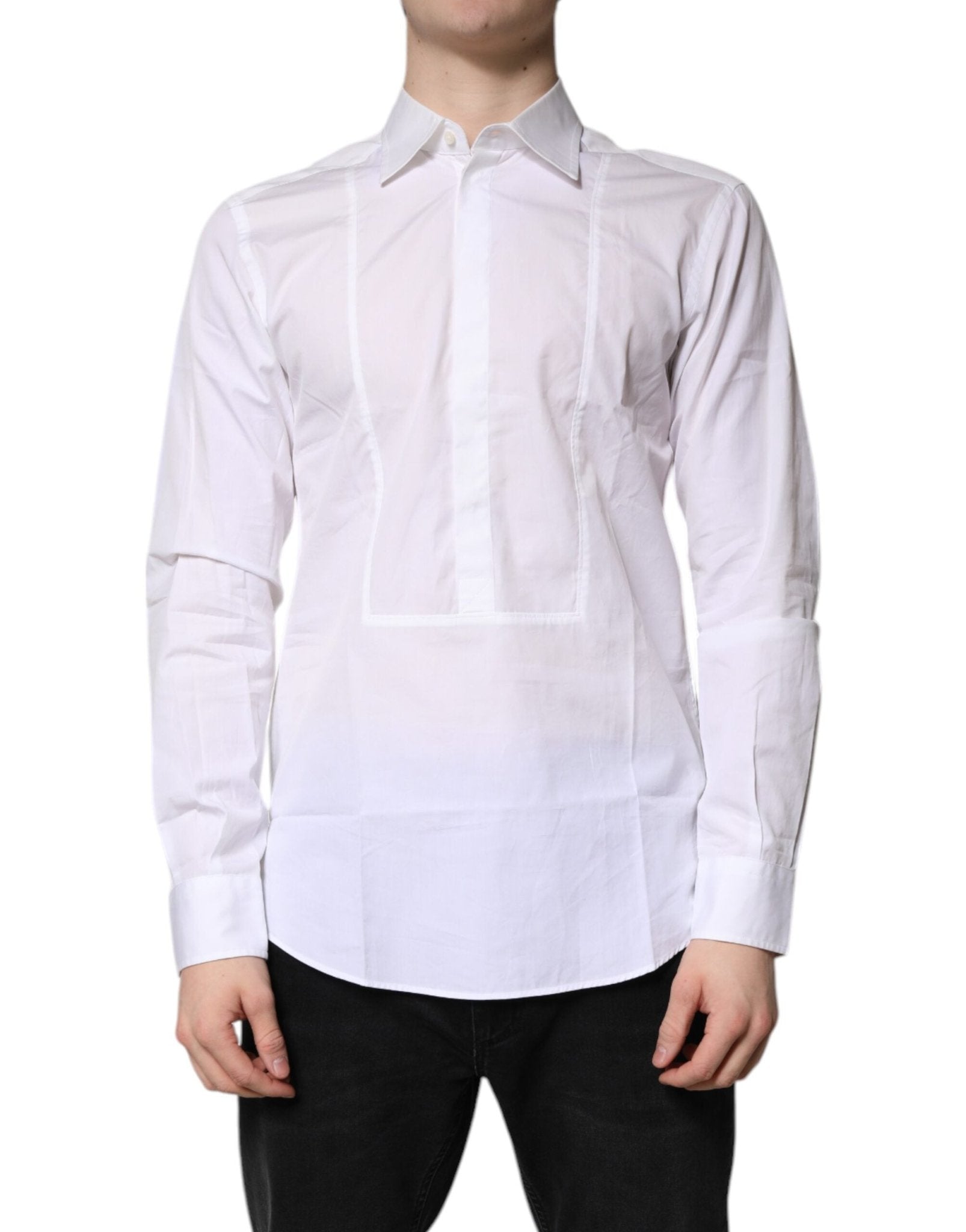 Dolce & Gabbana White Cotton Collared Dress Formal Shirt - RIMODA