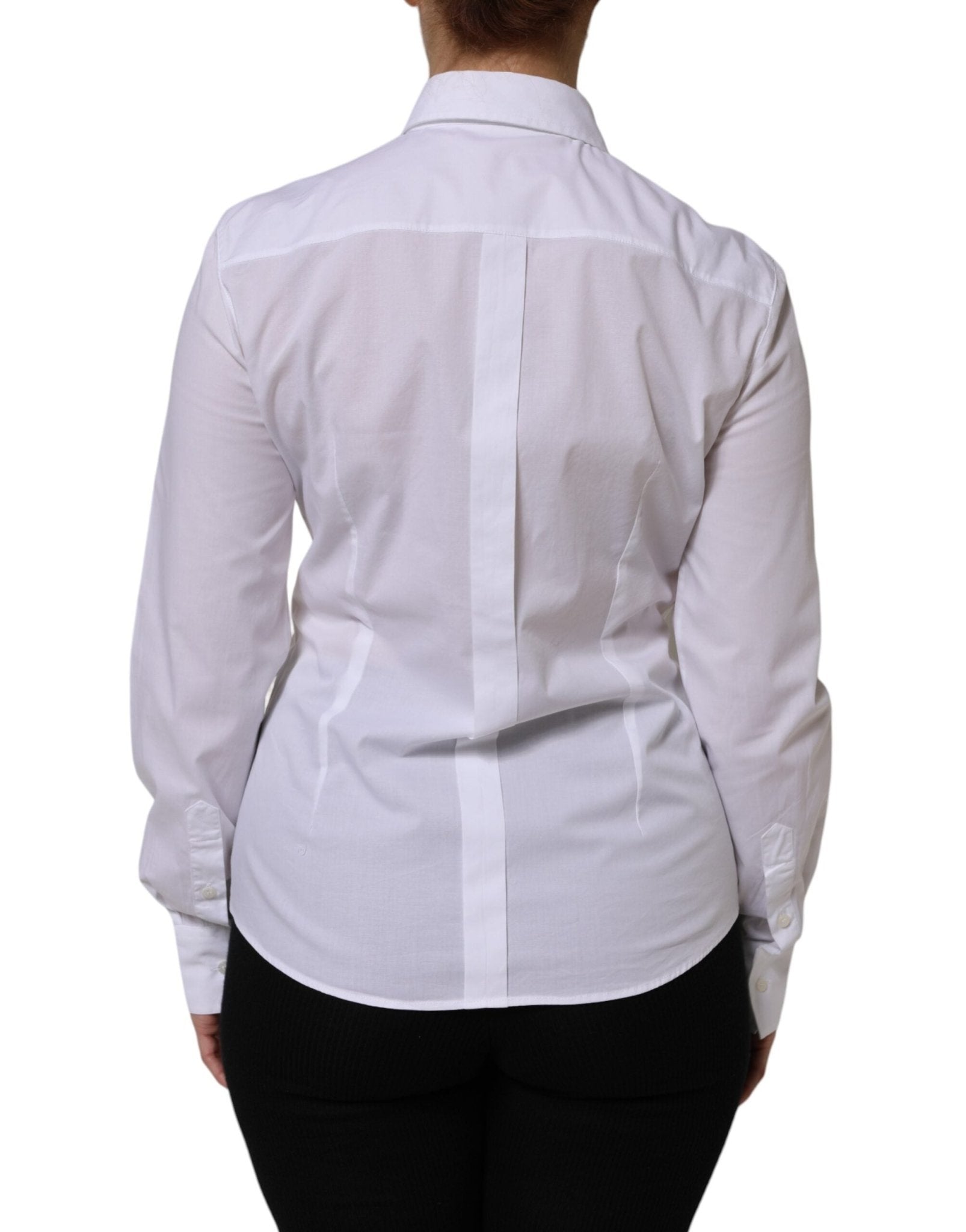 Dolce & Gabbana White Cotton Collared Dress Formal Shirt Top - RIMODA