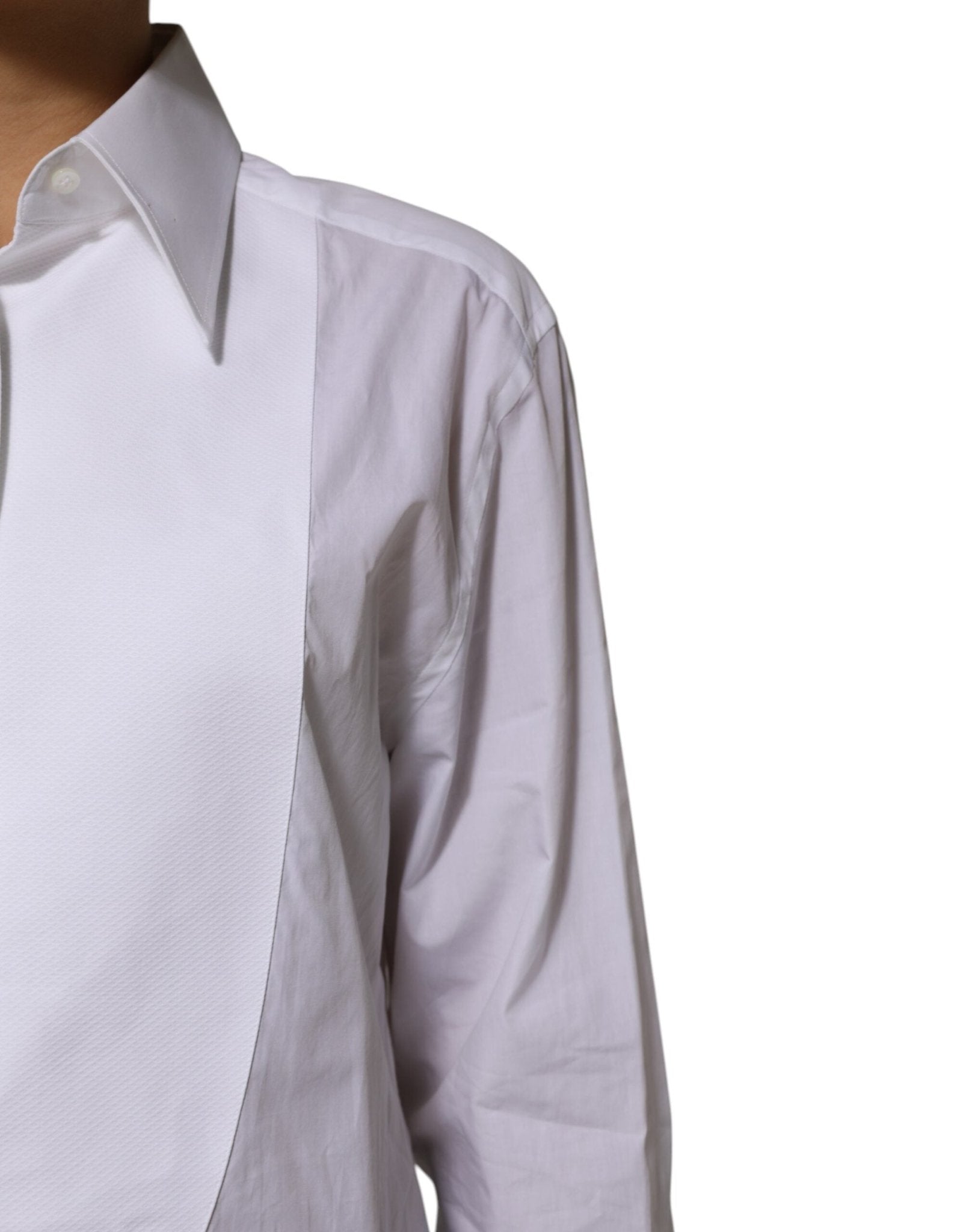 Dolce & Gabbana White Cotton Collared Long Sleeves Shirt Top - RIMODA