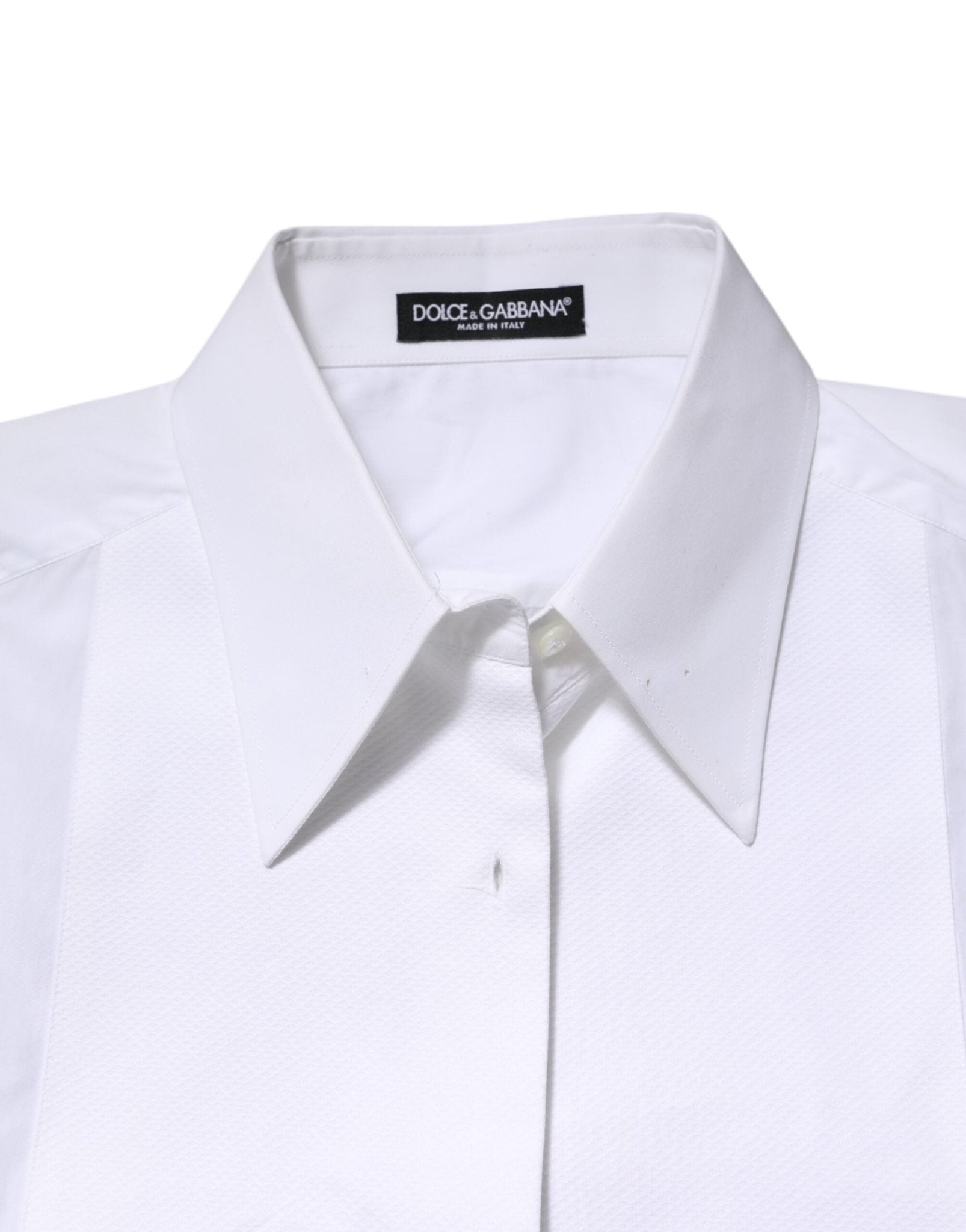 Dolce & Gabbana White Cotton Collared Long Sleeves Shirt Top - RIMODA