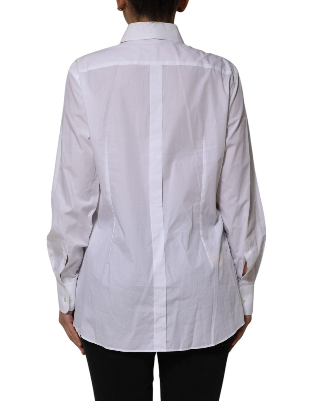 Dolce & Gabbana White Cotton Collared Long Sleeves Shirt Top - RIMODA