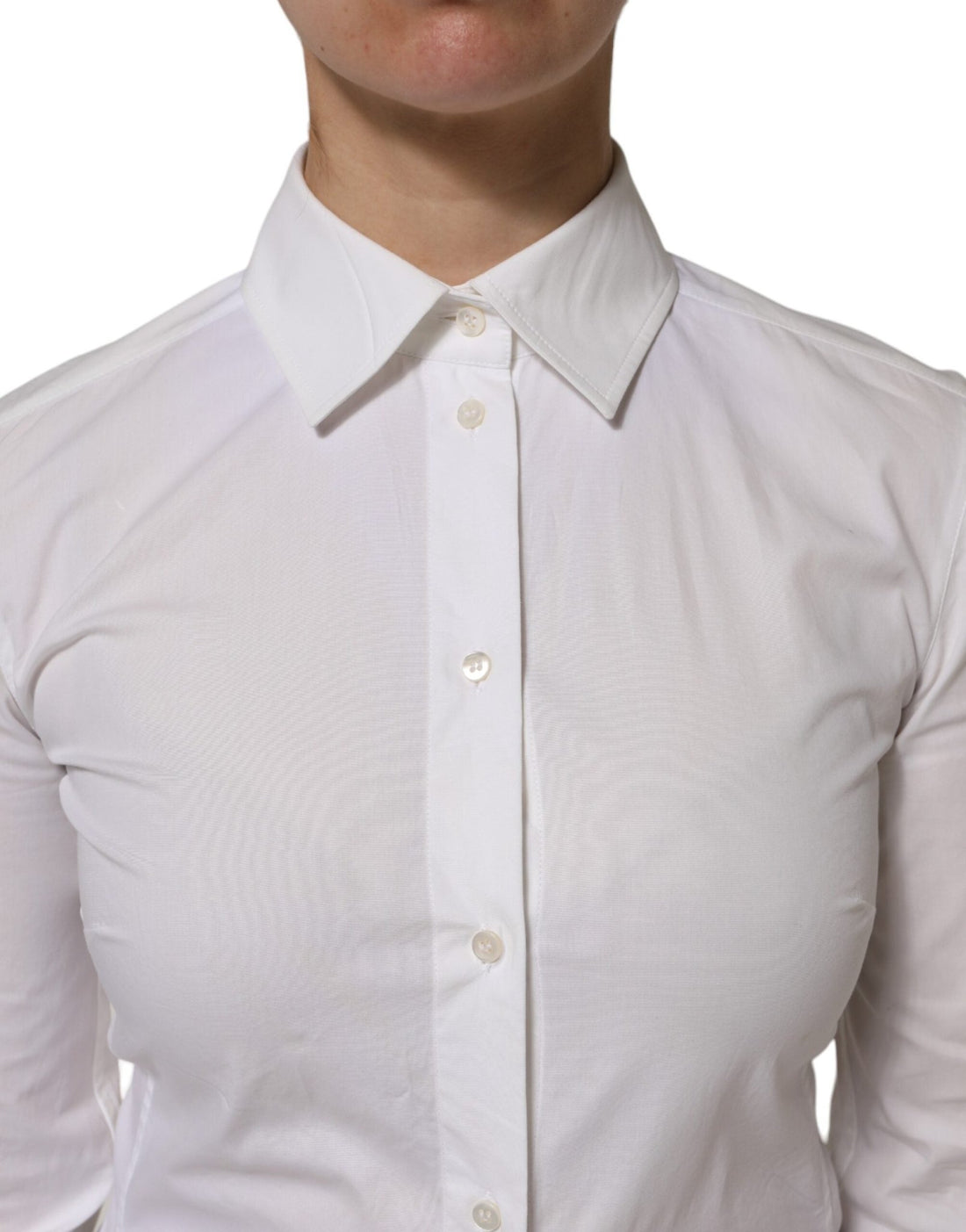 Dolce & Gabbana White Cotton Collared Long Sleeves Top Shirt - RIMODA
