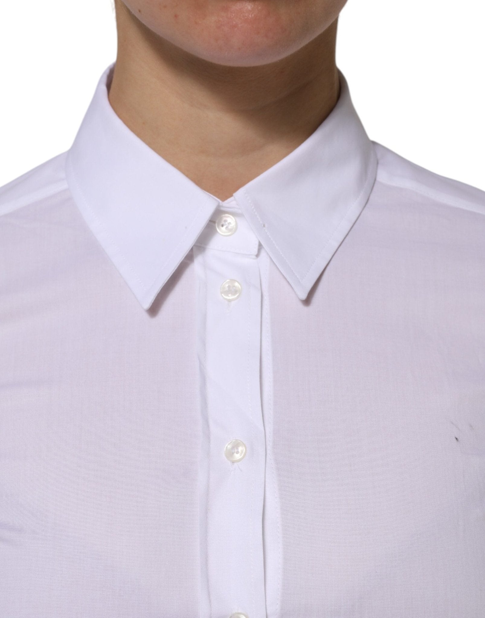 Dolce & Gabbana White Cotton Collared Long Sleeves Top Shirt - RIMODA