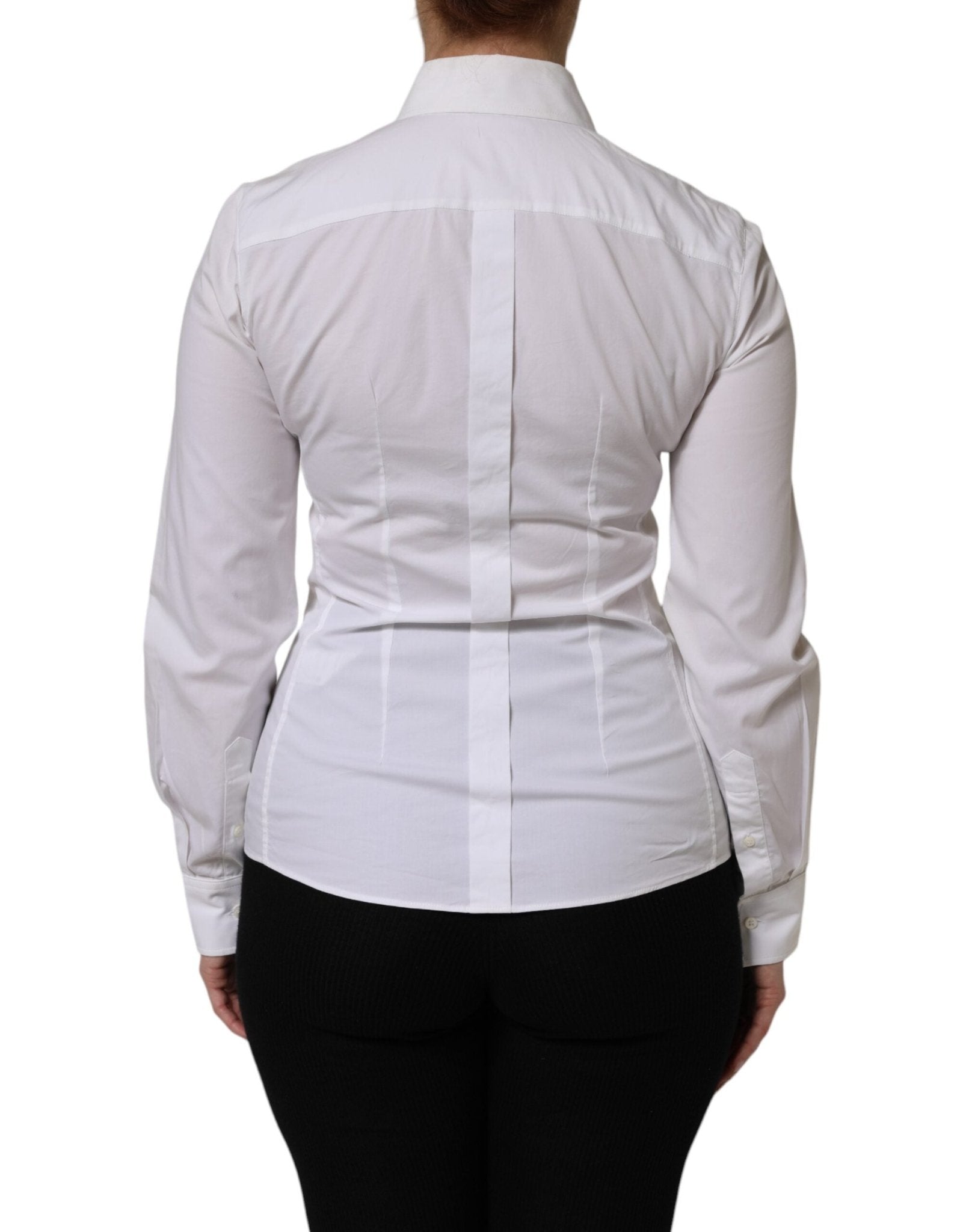 Dolce & Gabbana White Cotton Collared Long Sleeves Top Shirt - RIMODA