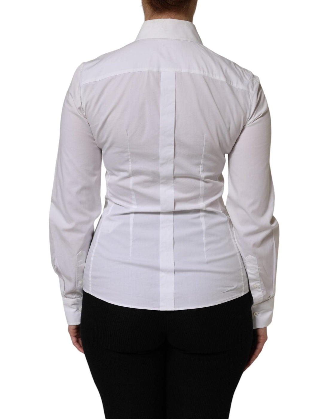 Dolce & Gabbana White Cotton Collared Long Sleeves Top Shirt - RIMODA