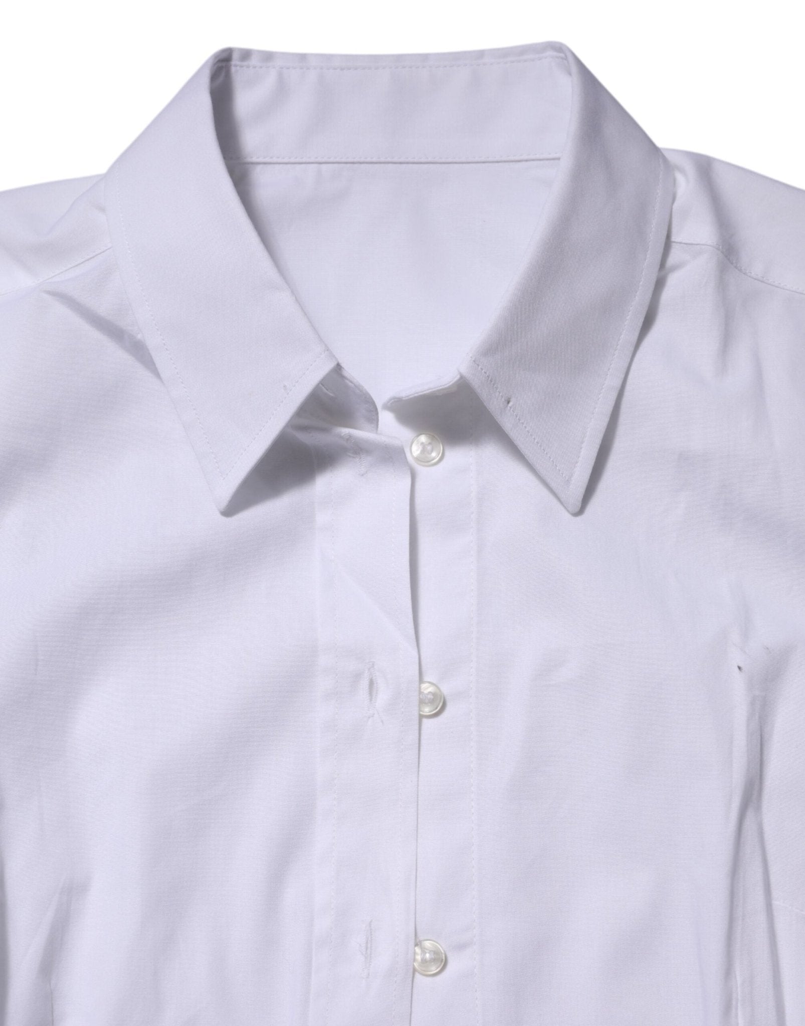 Dolce & Gabbana White Cotton Collared Long Sleeves Top Shirt - RIMODA