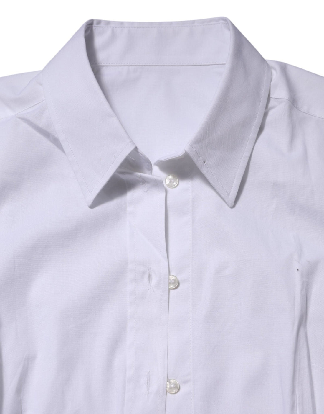 Dolce & Gabbana White Cotton Collared Long Sleeves Top Shirt - RIMODA