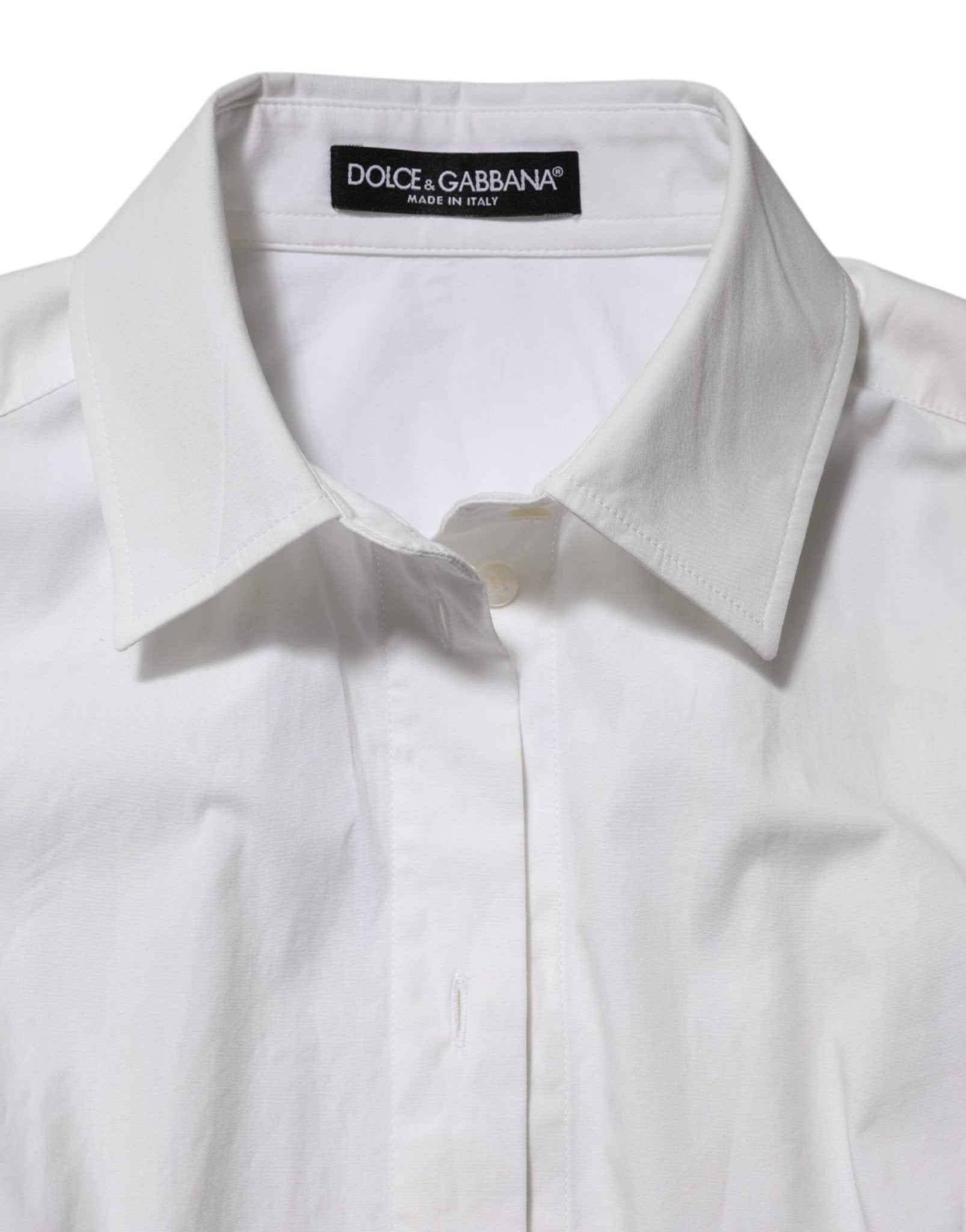 Dolce & Gabbana White Cotton Collared Long Sleeves Top Shirt - RIMODA