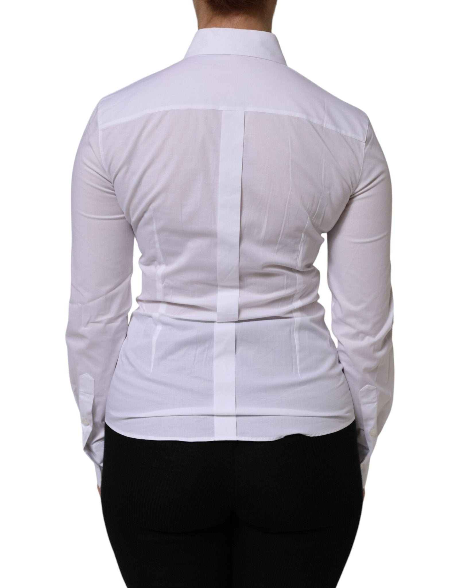 Dolce & Gabbana White Cotton Collared Long Sleeves Top Shirt - RIMODA