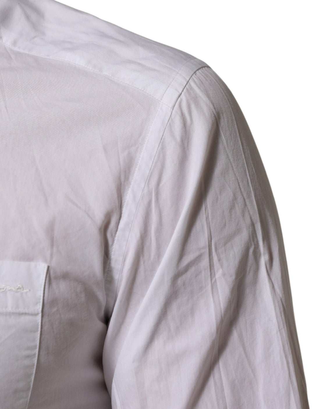 Dolce & Gabbana White Cotton Collared Men GOLD Dress Shirt - RIMODA