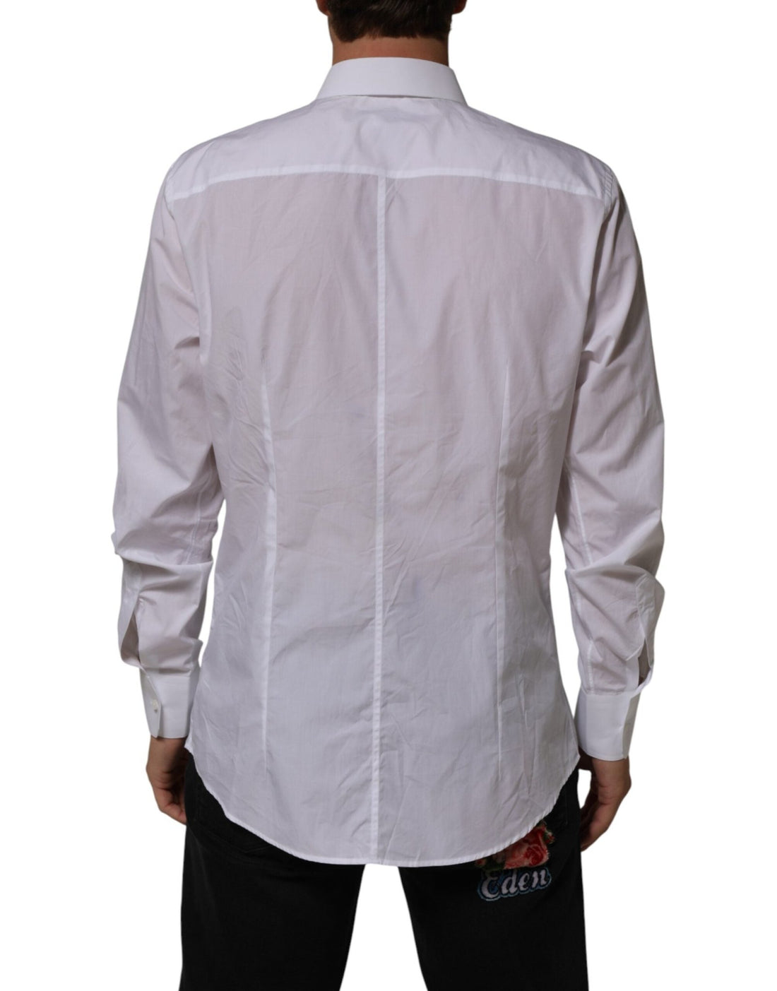 Dolce & Gabbana White Cotton Collared Men MARTINI Dress Shirt - RIMODA