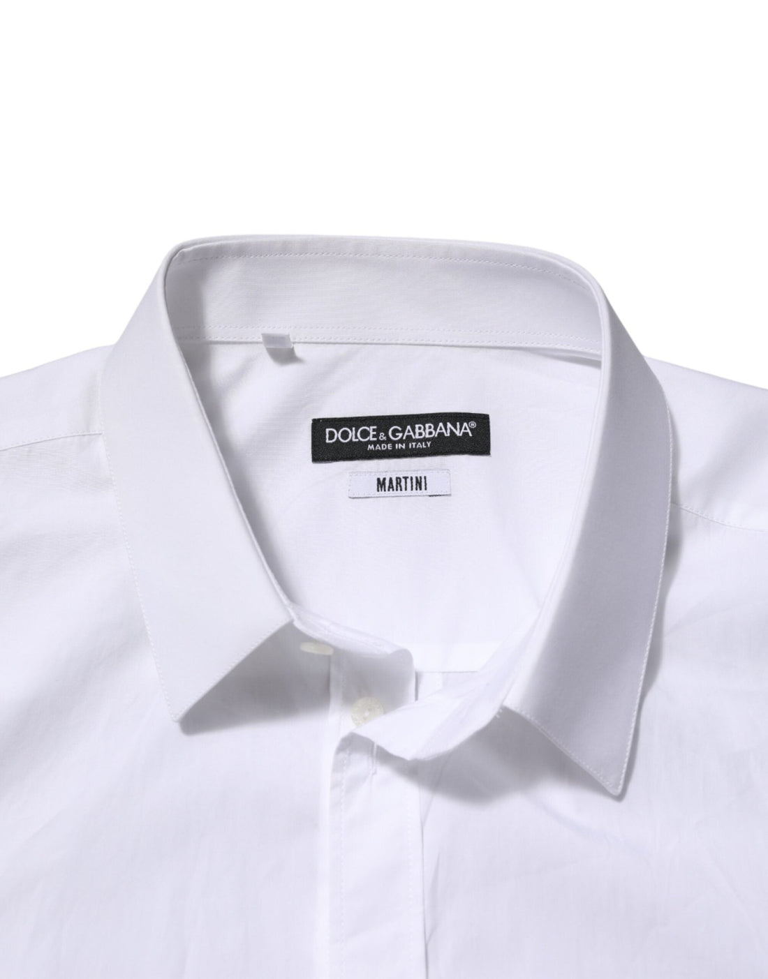 Dolce & Gabbana White Cotton Collared Men MARTINI Dress Shirt - RIMODA