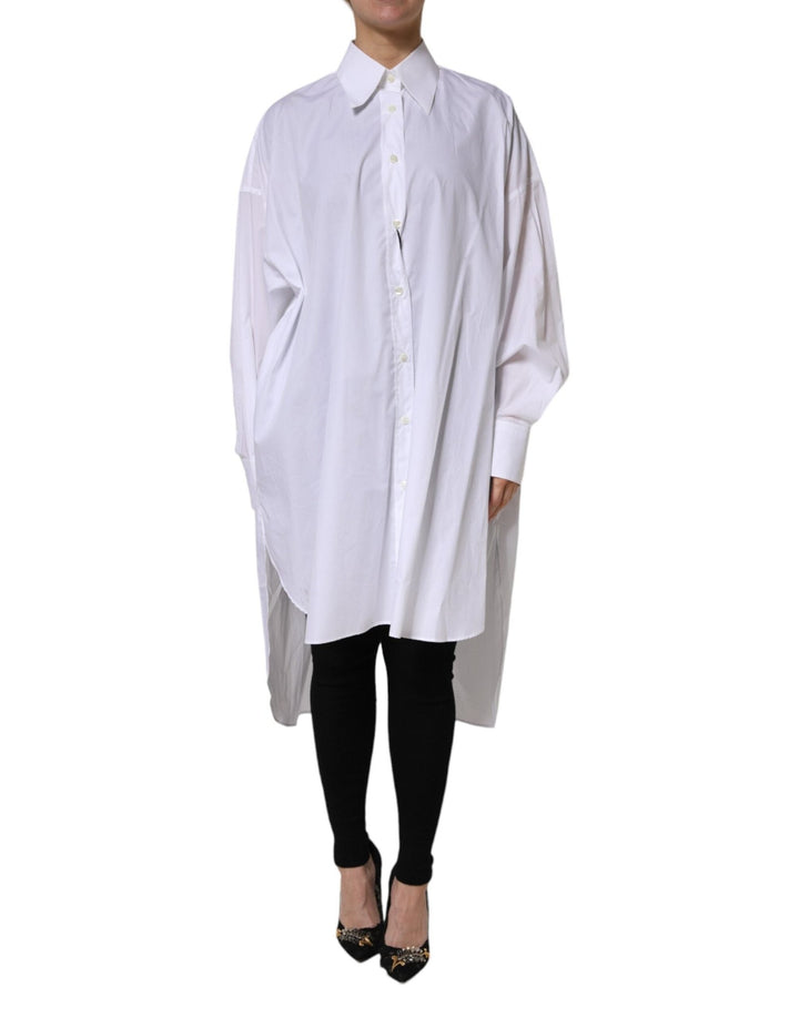 Dolce & Gabbana White Cotton Collared Shirt Long Sleeve Top - RIMODA