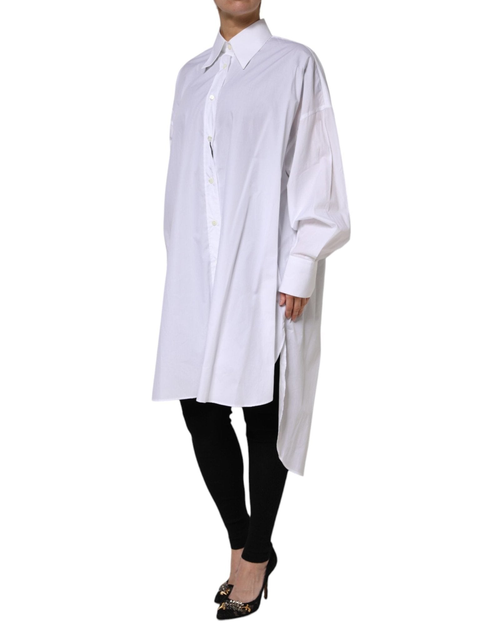 Dolce & Gabbana White Cotton Collared Shirt Long Sleeve Top - RIMODA