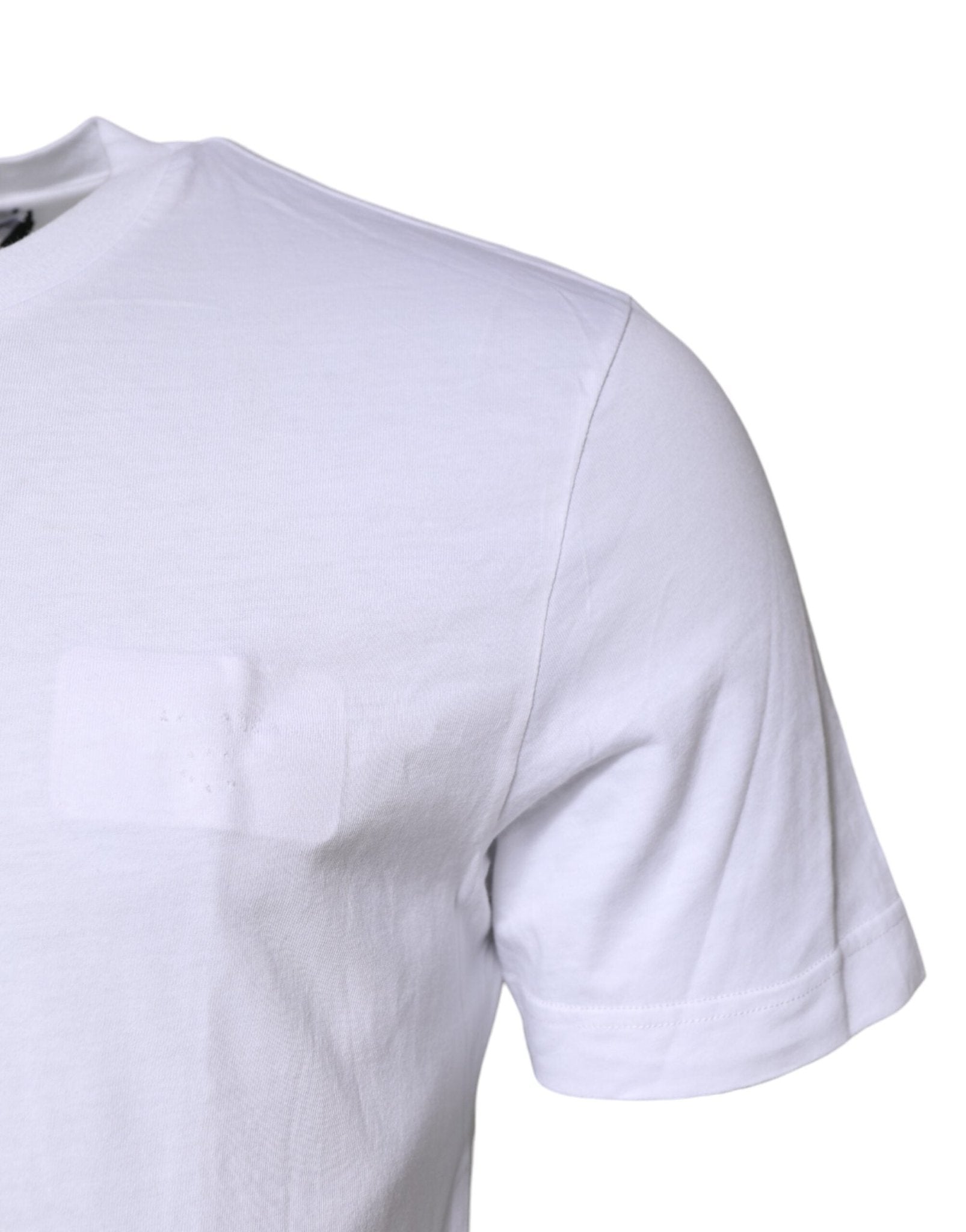 Dolce & Gabbana White Cotton Crew Neck Short Sleeves T-shirt - RIMODA