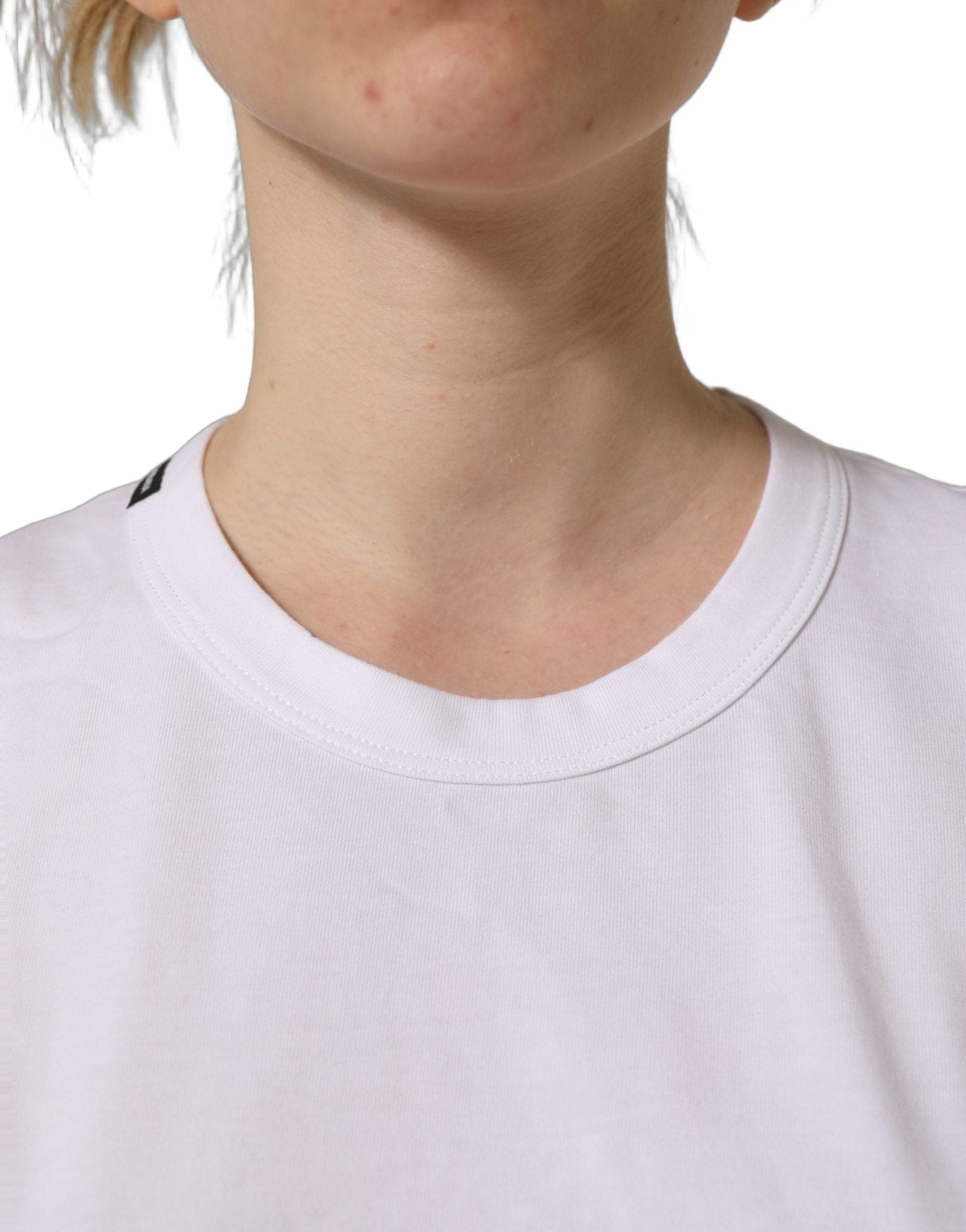 Dolce & Gabbana White Cotton Crew Neck Short Sleeves T-shirt - RIMODA