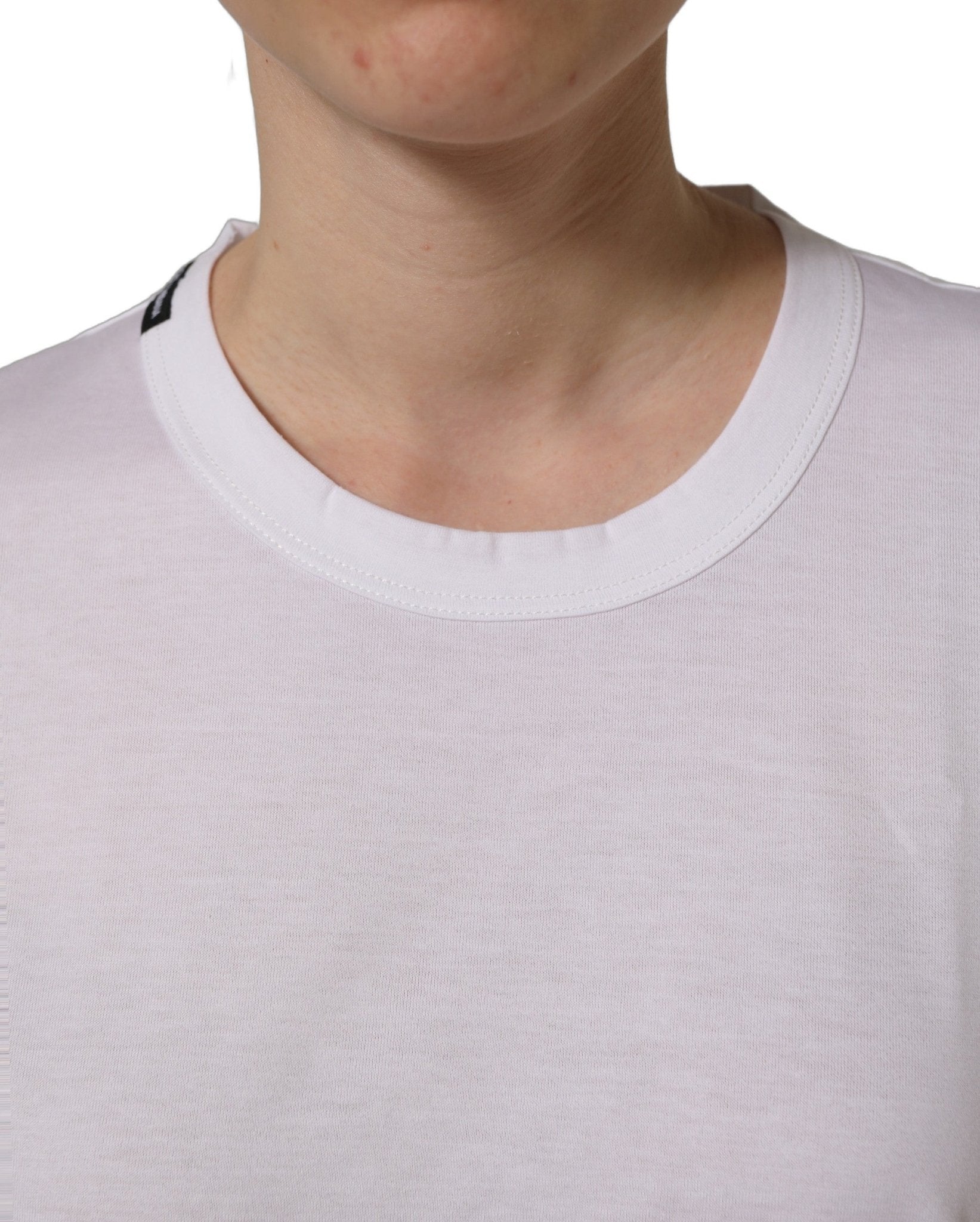 Dolce & Gabbana White Cotton Crew Neck Short Sleeves T-shirt - RIMODA