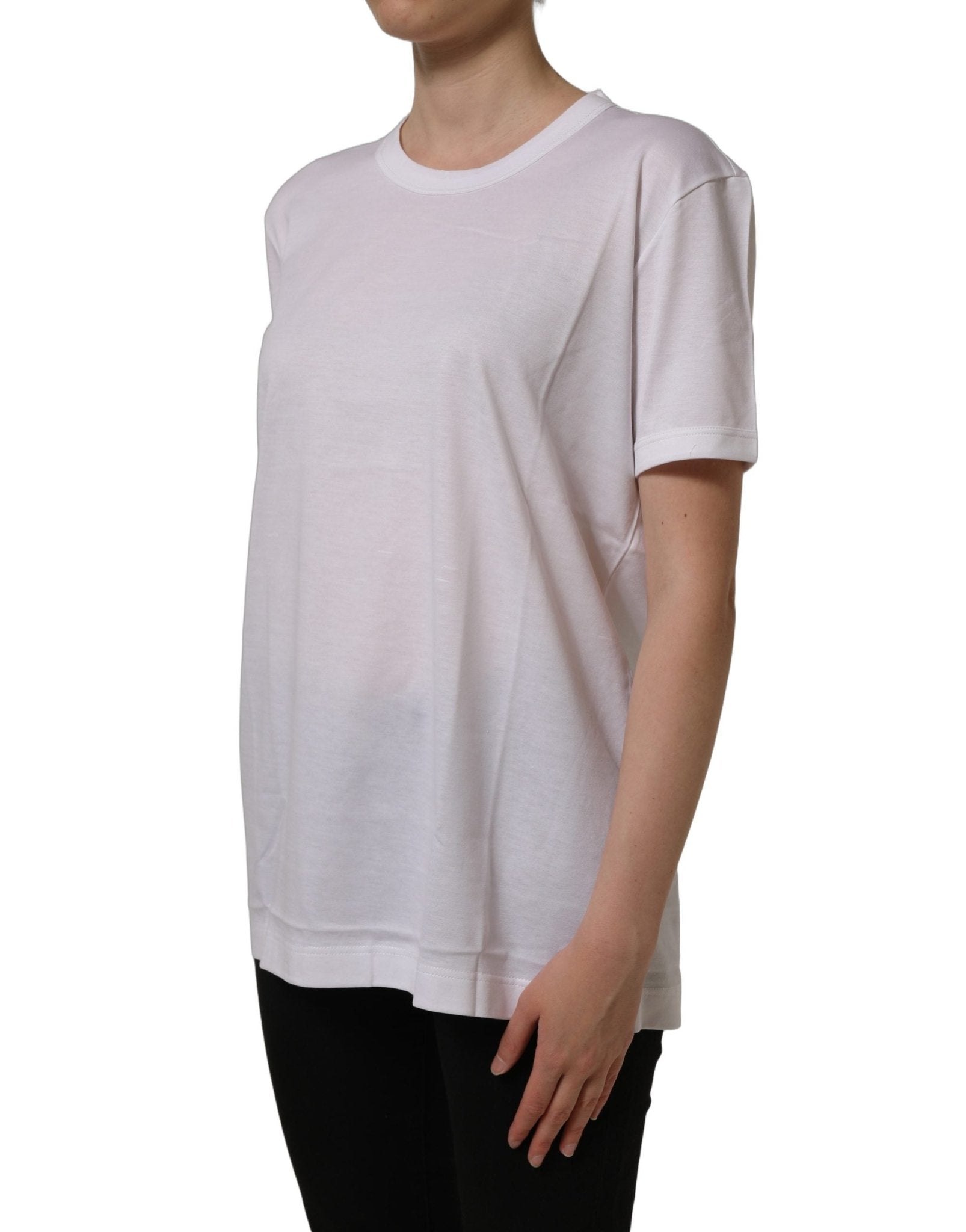 Dolce & Gabbana White Cotton Crew Neck Short Sleeves T-shirt - RIMODA