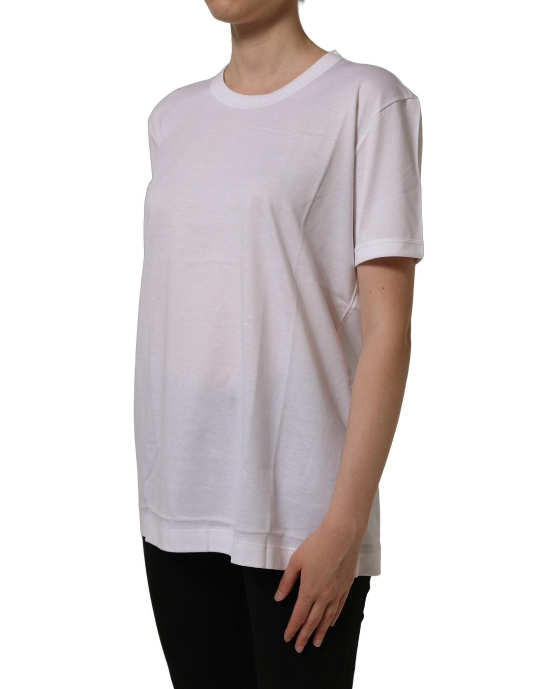 Dolce & Gabbana White Cotton Crew Neck Short Sleeves T-shirt - RIMODA