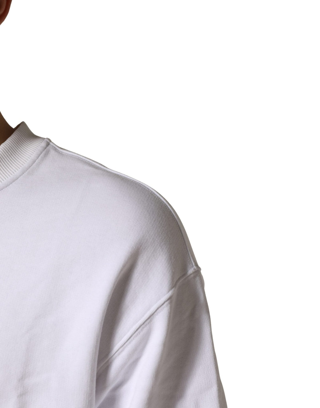 Dolce & Gabbana White Cotton Crew Neck Sweatshirt Sweater - RIMODA