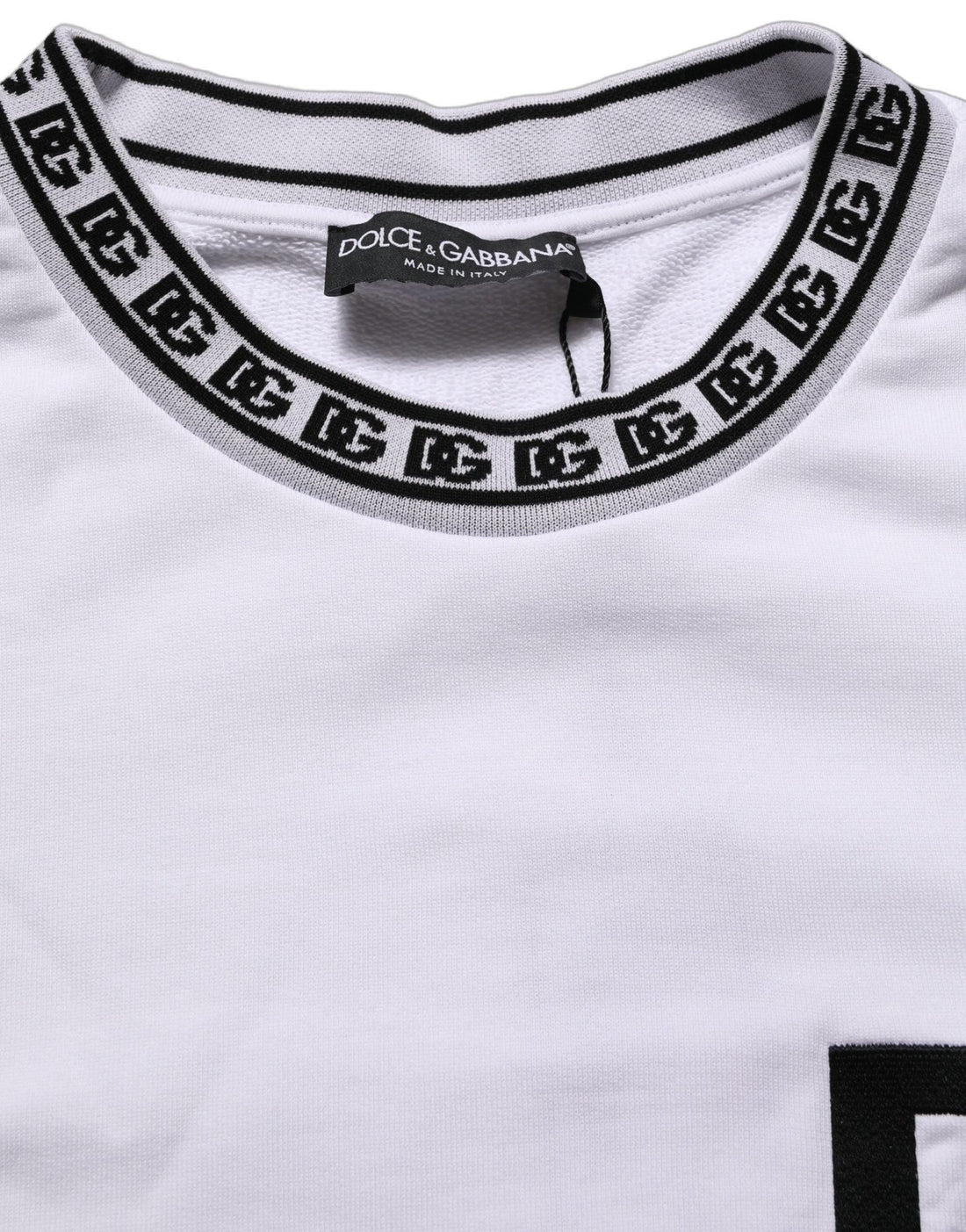 Dolce & Gabbana White Cotton Crew Neck Sweatshirt Sweater - RIMODA
