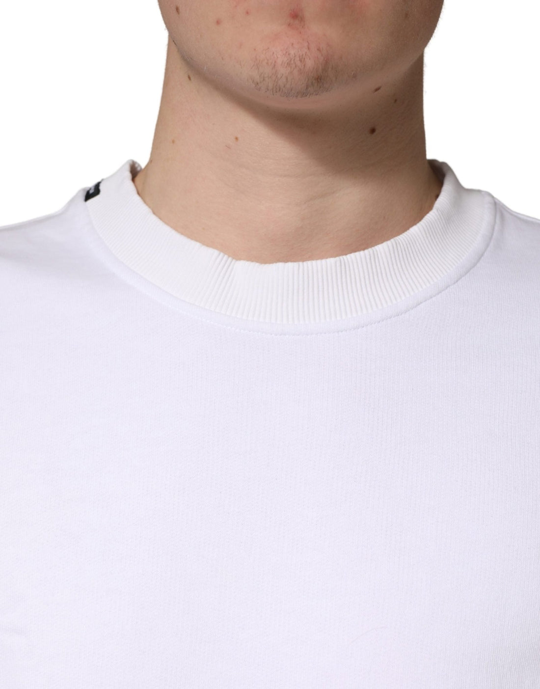 Dolce & Gabbana White Cotton Crew Neck Sweatshirt Sweater - RIMODA