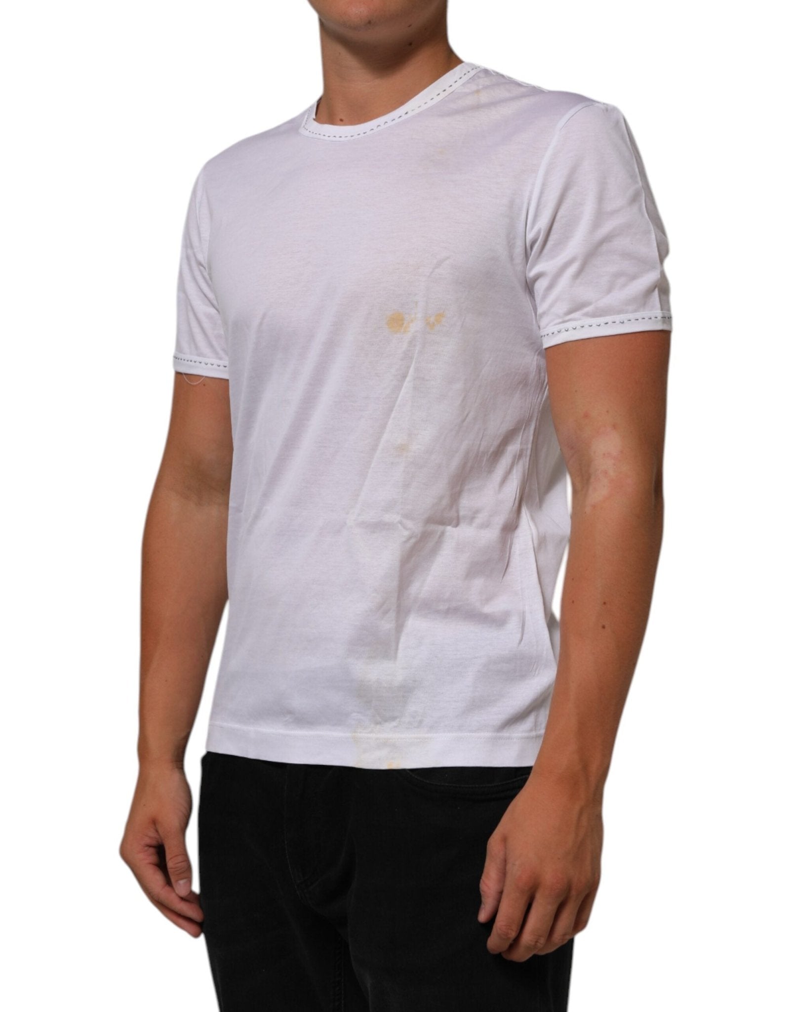 Dolce & Gabbana White Cotton Crew Neck Underwear Tee T-shirt - RIMODA