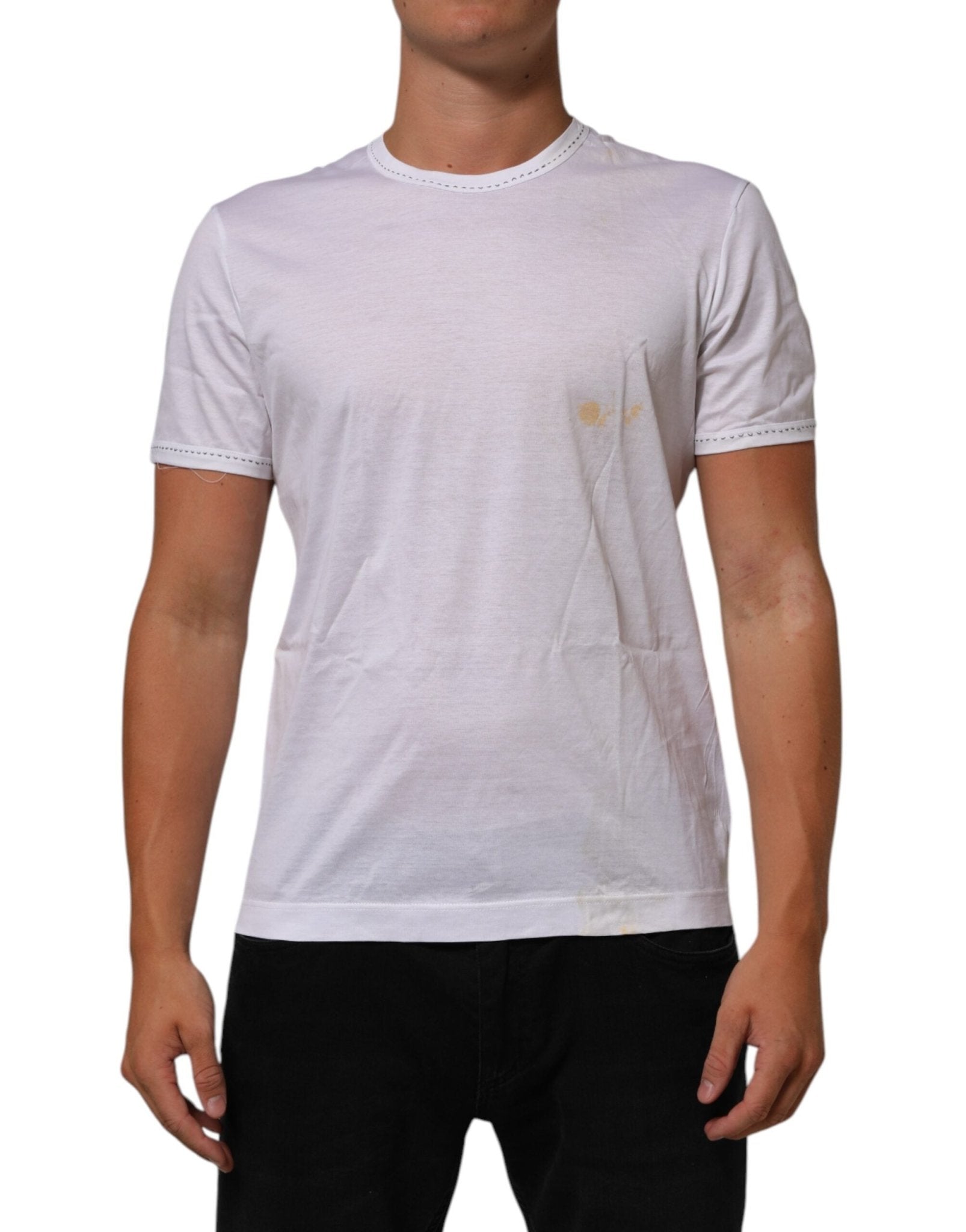 Dolce & Gabbana White Cotton Crew Neck Underwear Tee T-shirt - RIMODA