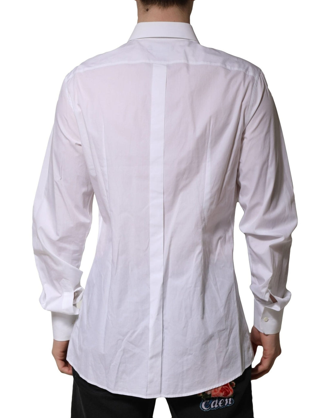 Dolce & Gabbana White Cotton Crown Collar GOLD Formal Shirt - RIMODA