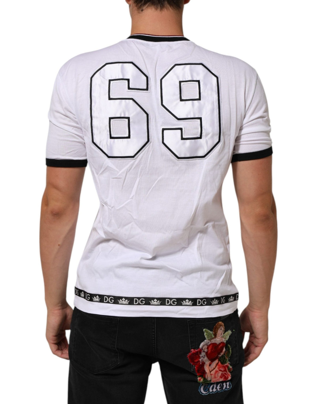 Dolce & Gabbana White Cotton Crown King Embroidery T-shirt - RIMODA