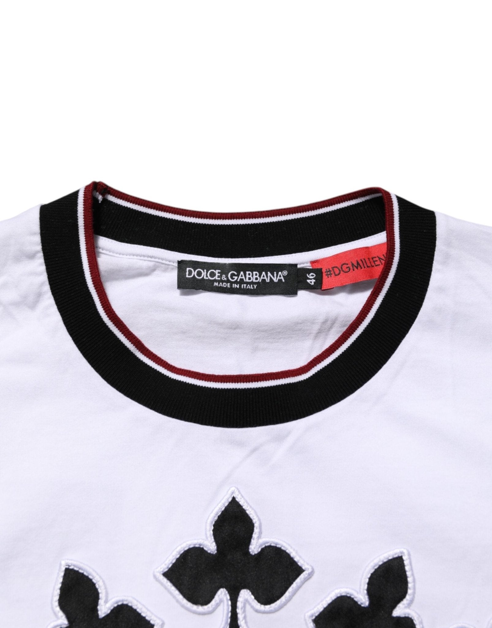 Dolce & Gabbana White Cotton Crown King Embroidery T-shirt - RIMODA