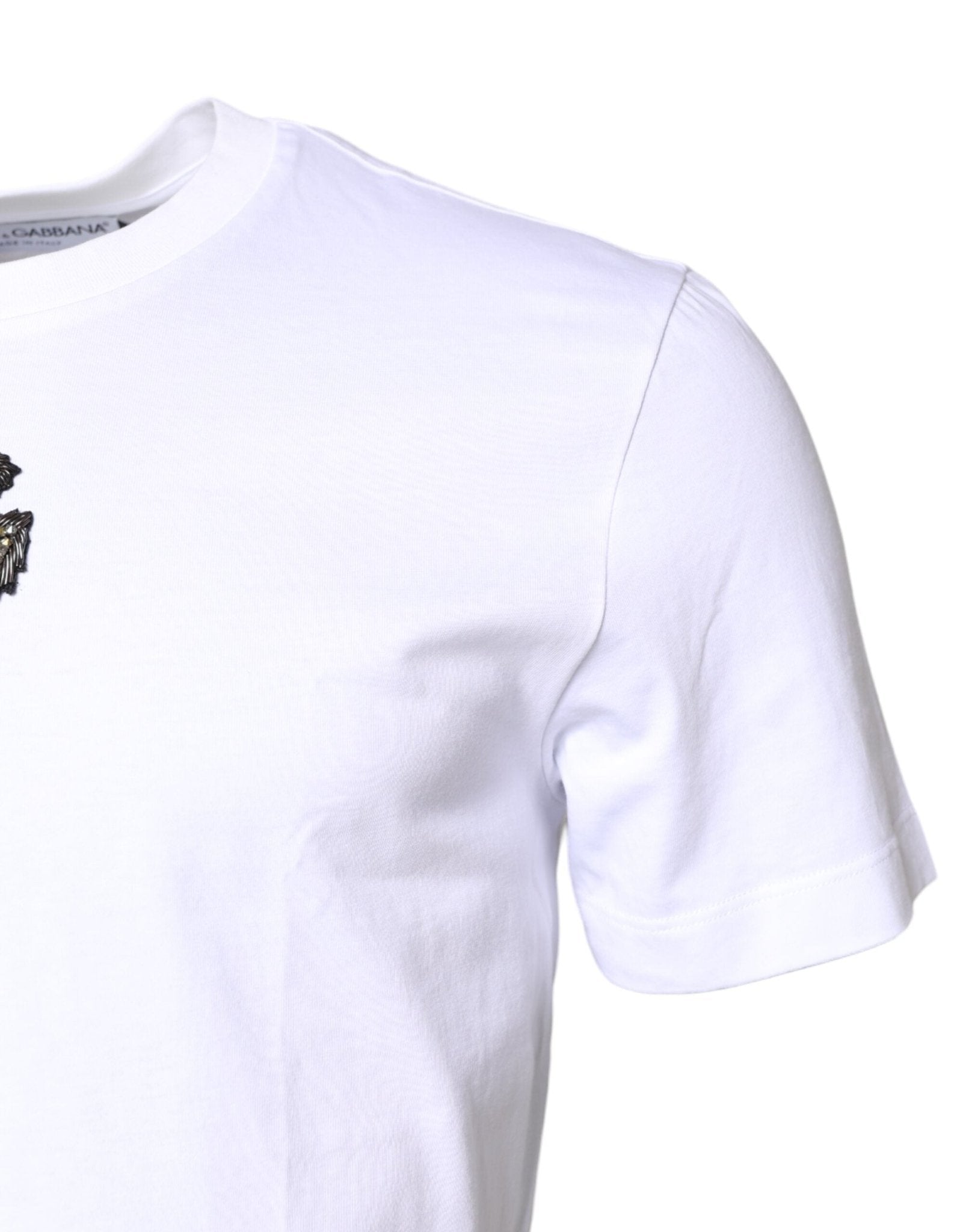 Dolce & Gabbana White Cotton DG Embroidery Crew Neck T-shirt - RIMODA