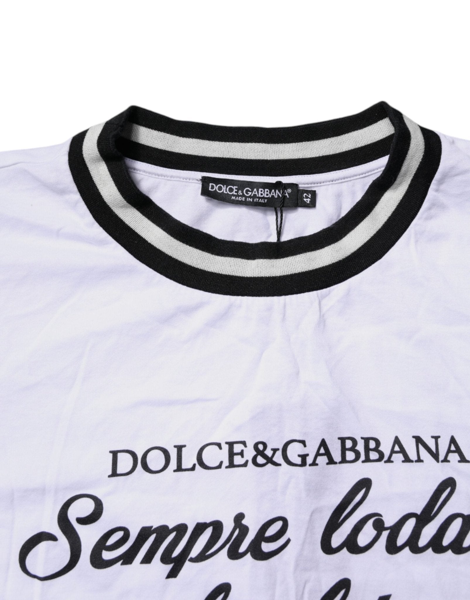 Dolce & Gabbana White Cotton DG Fashion Crew Neck Tee T-shirt - RIMODA