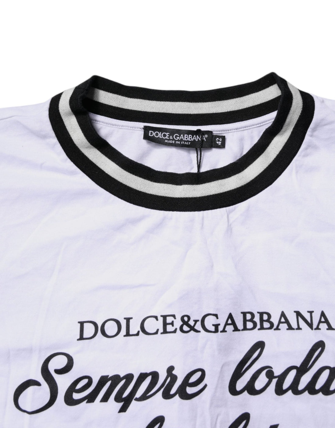 Dolce & Gabbana White Cotton DG Fashion Crew Neck Tee T-shirt - RIMODA
