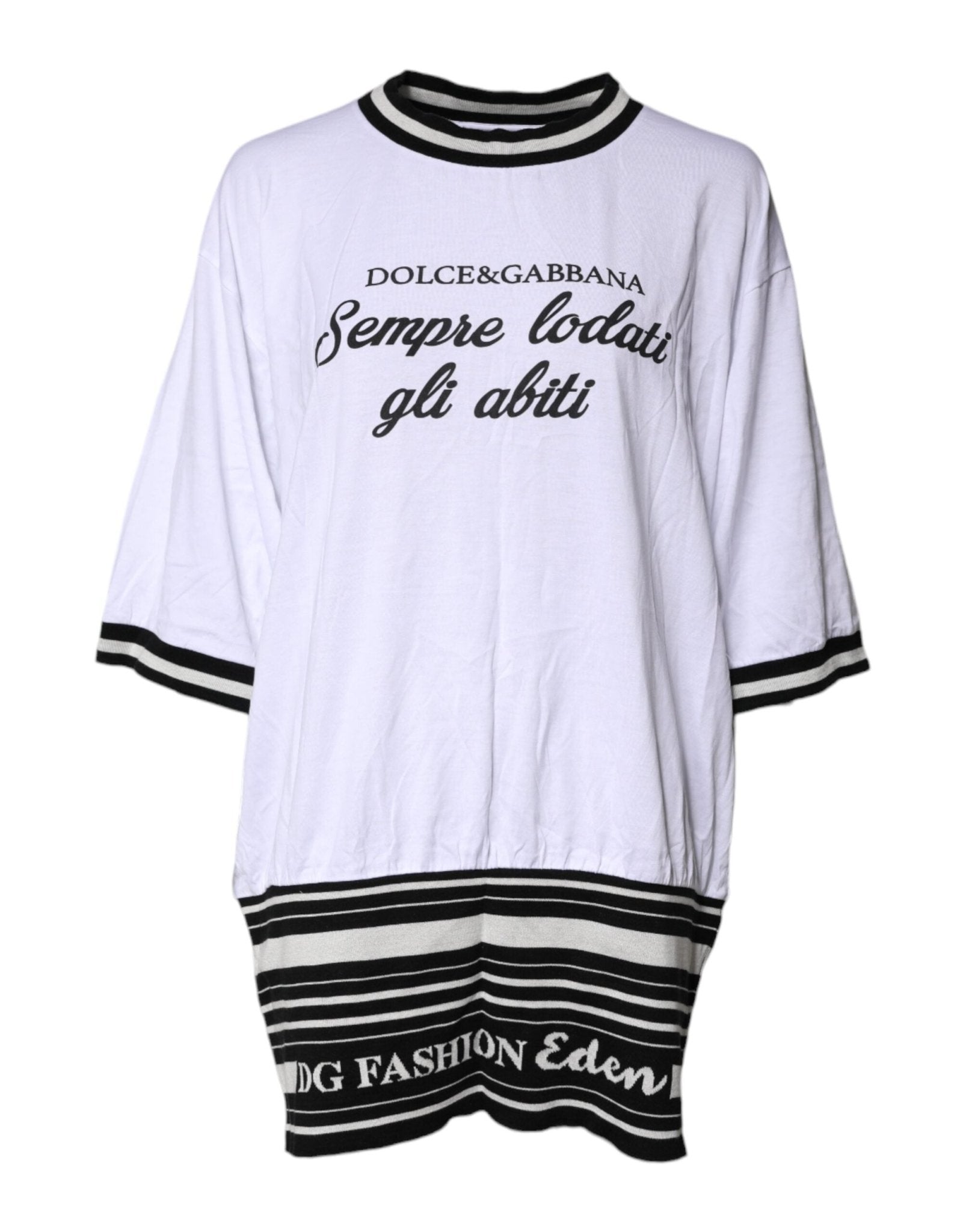 Dolce & Gabbana White Cotton DG Fashion Crew Neck Tee T-shirt - RIMODA