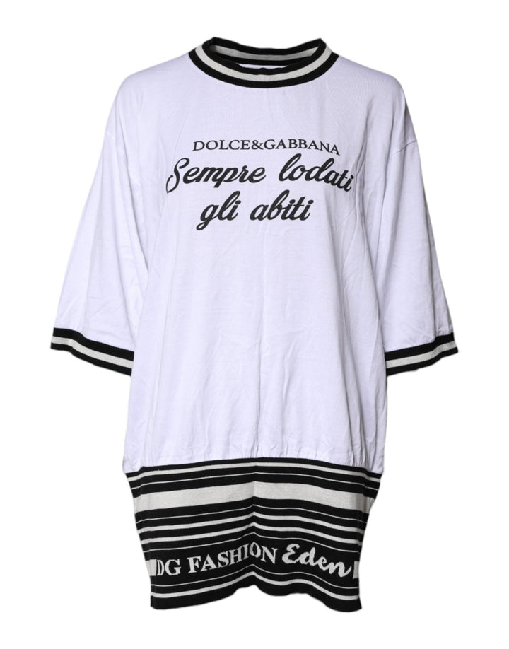 Dolce & Gabbana White Cotton DG Fashion Crew Neck Tee T-shirt - RIMODA