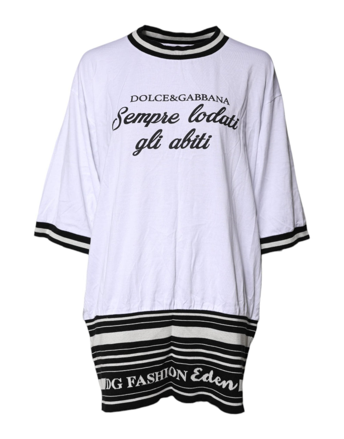 Dolce & Gabbana White Cotton DG Fashion Crew Neck Tee T-shirt - RIMODA
