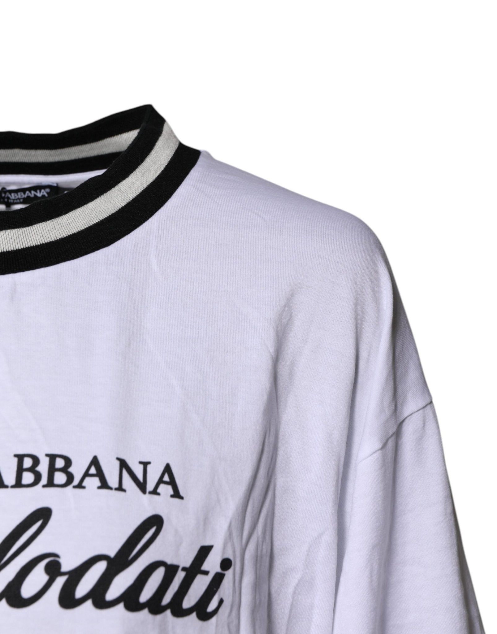 Dolce & Gabbana White Cotton DG Fashion Crew Neck Tee T-shirt - RIMODA