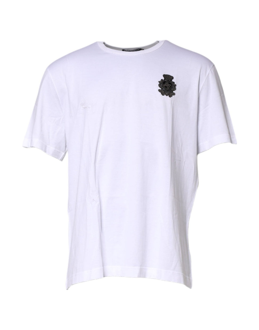 Dolce & Gabbana White Cotton DG Logo Embroidery Men T-shirt - RIMODA