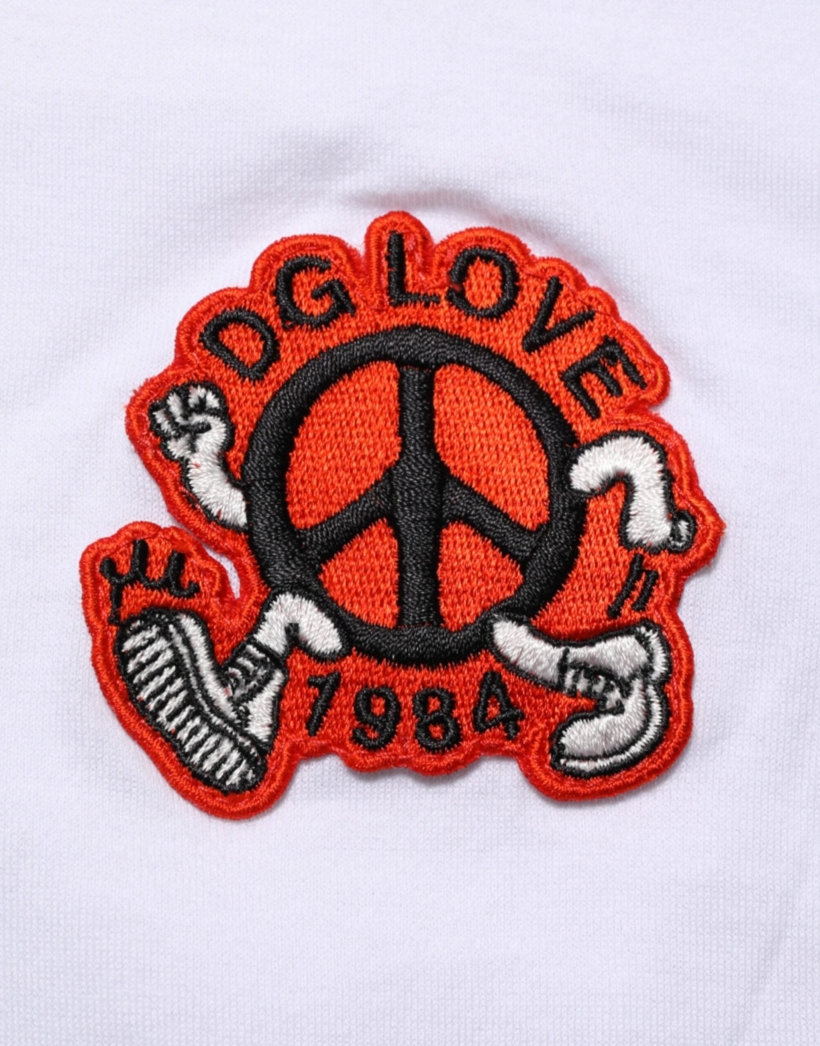 Dolce & Gabbana White Cotton DG Love Patch Crew Neck T-shirt - RIMODA
