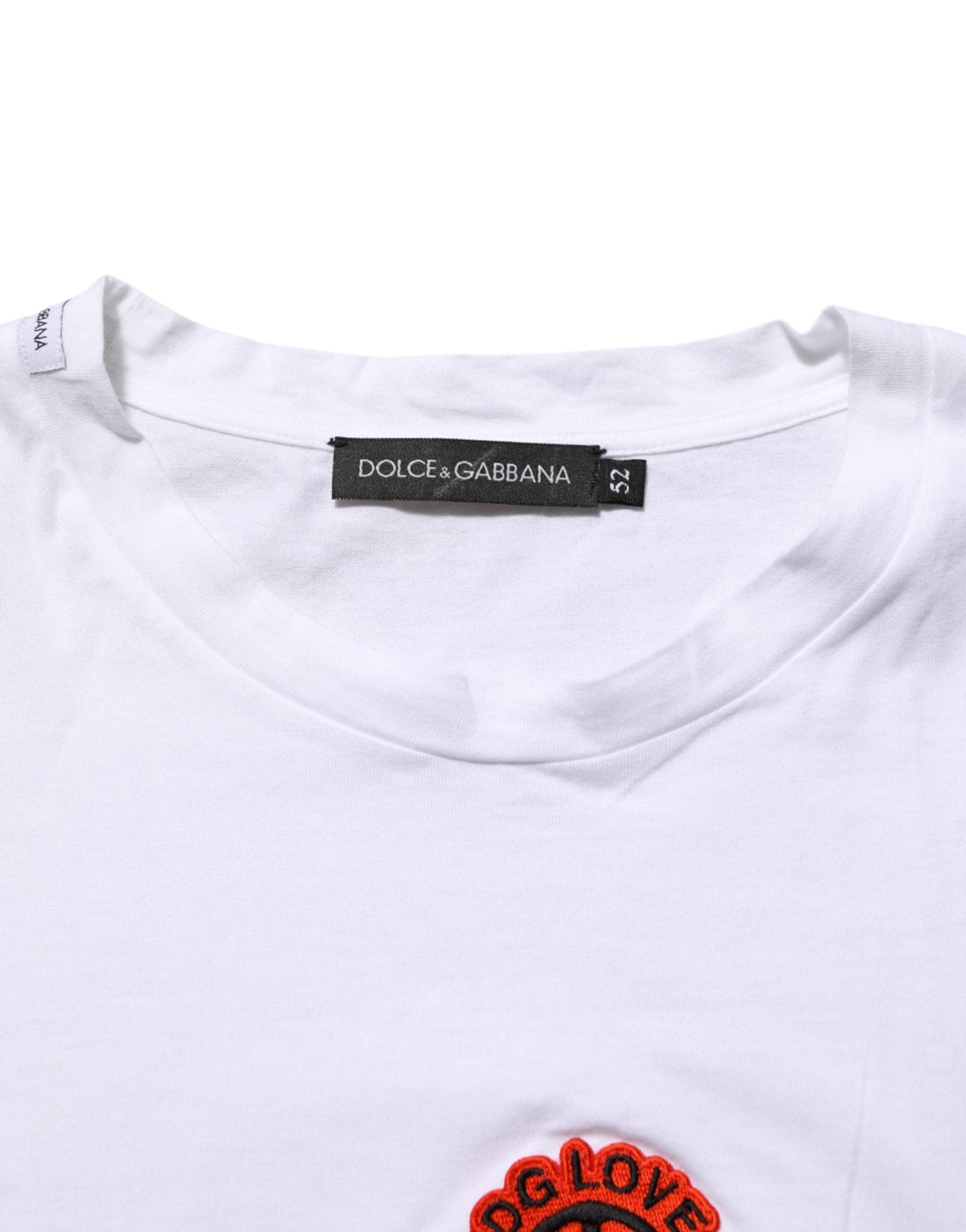 Dolce & Gabbana White Cotton DG Love Patch Crew Neck T-shirt - RIMODA