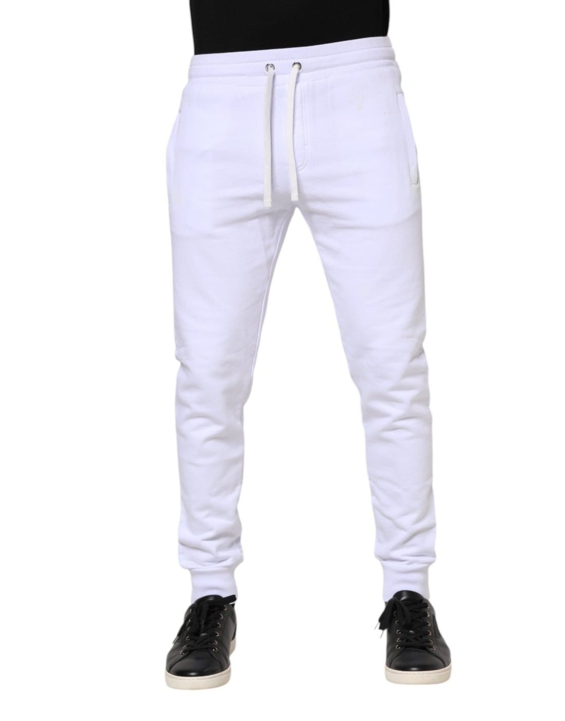 Dolce & Gabbana White Cotton Drawstring Jogger Pants - RIMODA