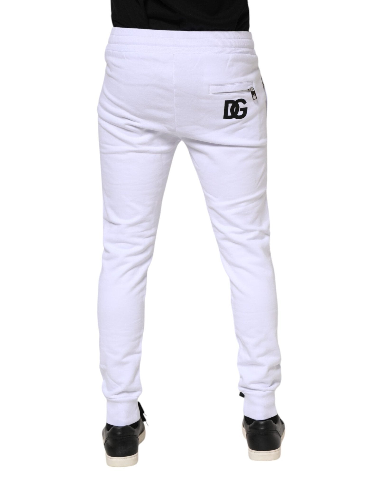 Dolce & Gabbana White Cotton Drawstring Jogger Pants - RIMODA