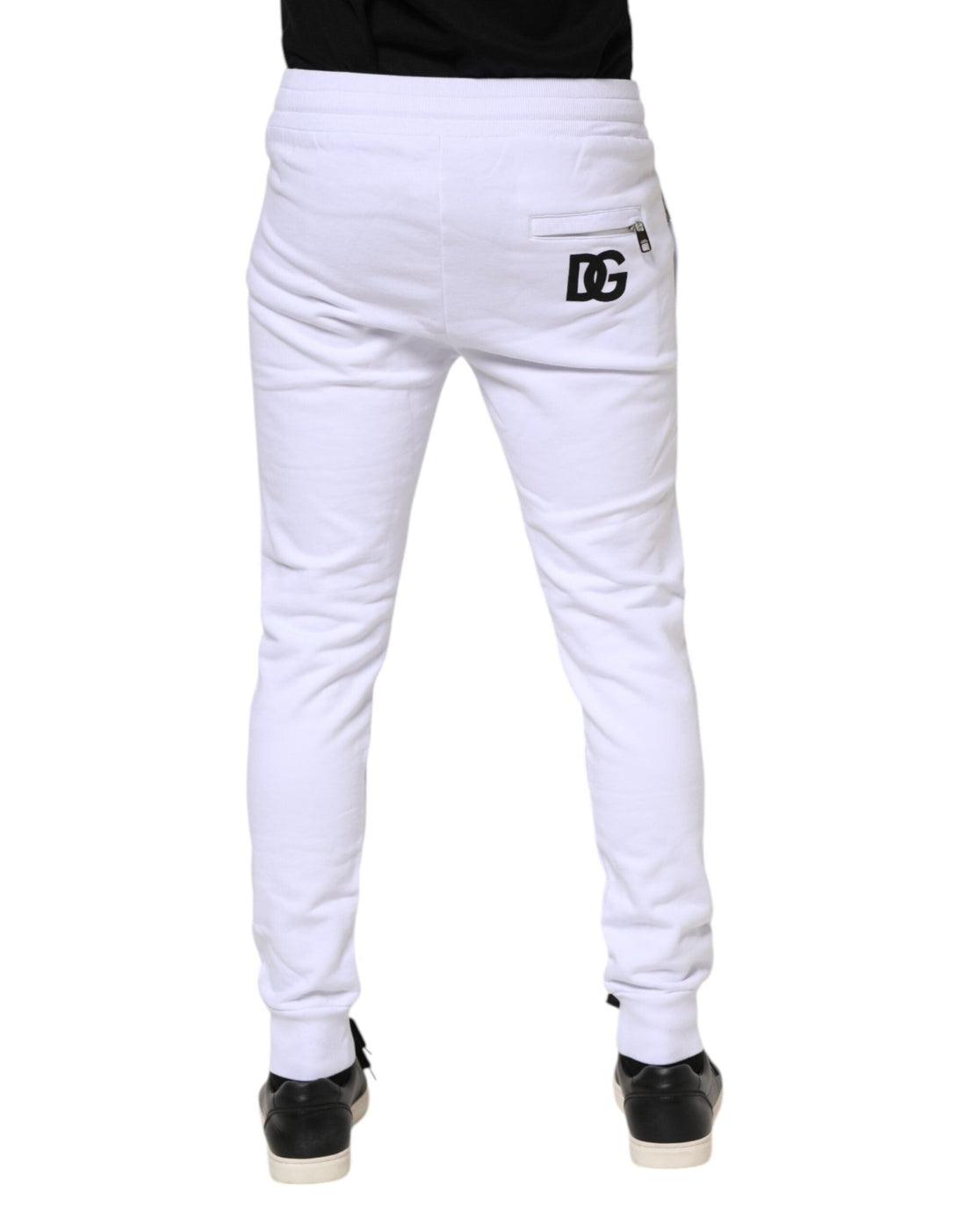 Dolce & Gabbana White Cotton Drawstring Jogger Pants - RIMODA