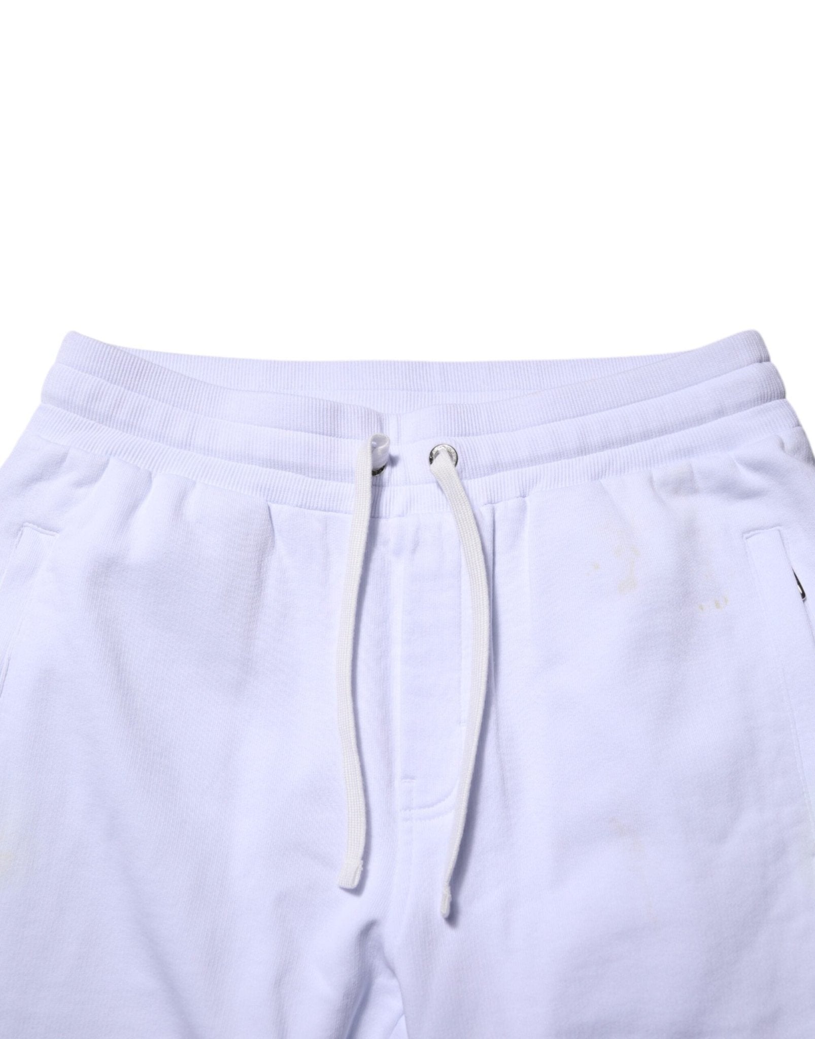 Dolce & Gabbana White Cotton Drawstring Jogger Pants - RIMODA