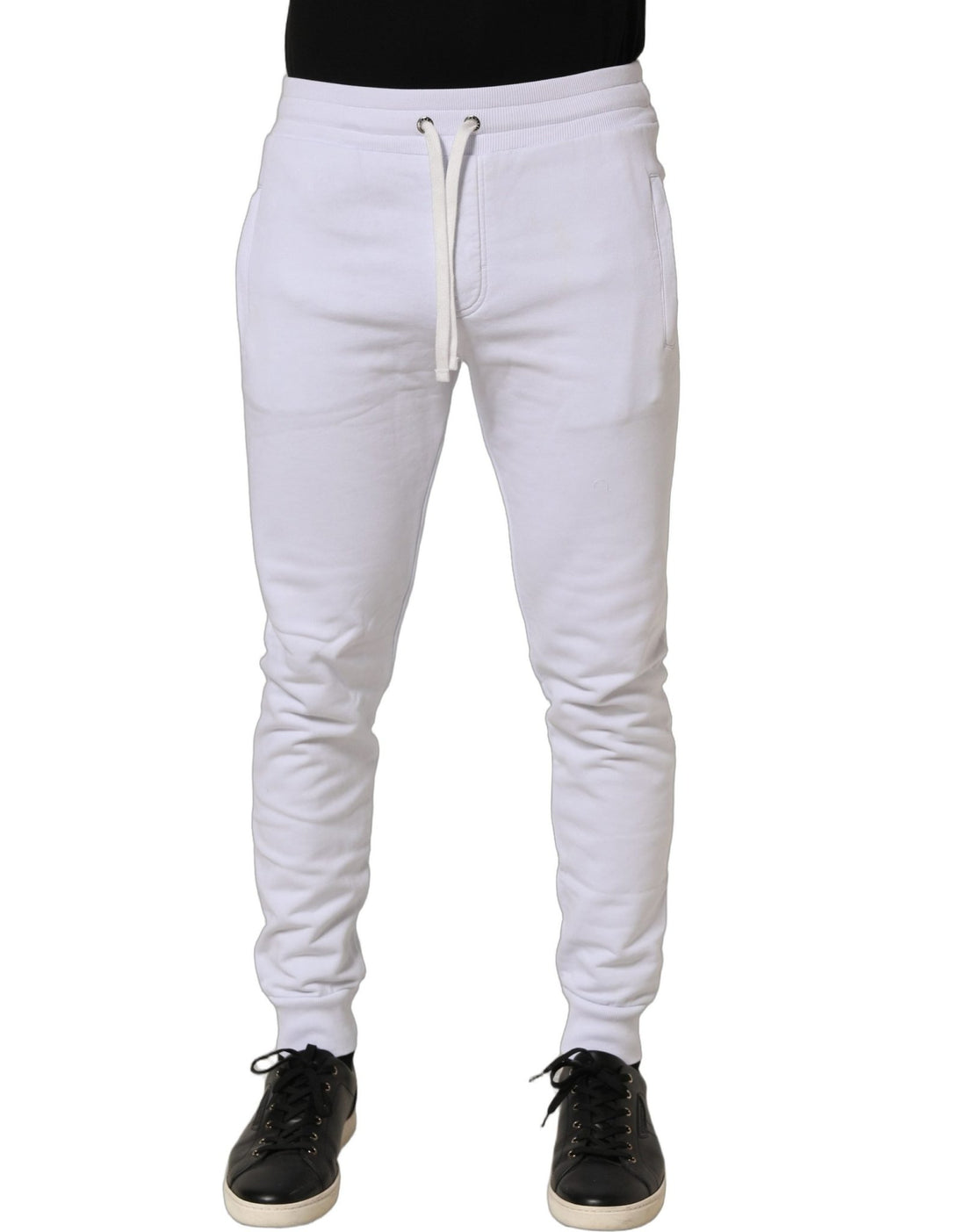 Dolce & Gabbana White Cotton Drawstring Jogger Trouser Pants - RIMODA