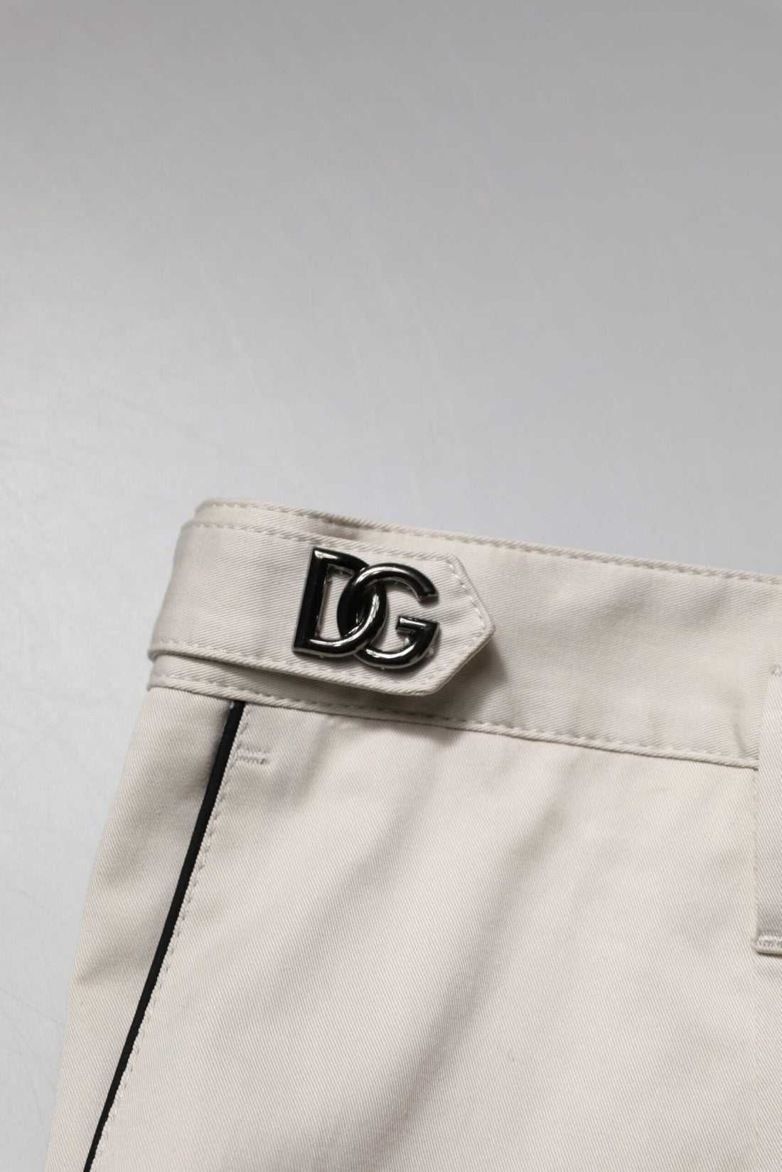 Dolce & Gabbana White Cotton Dress Slim Formal Pants - RIMODA